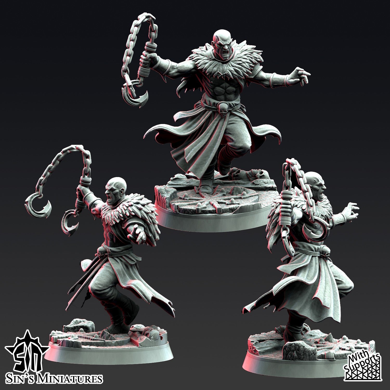 Miniatura Los Colmillos de la Jauría Reinos del Caos resina 32mm sin pintar - Drakholm