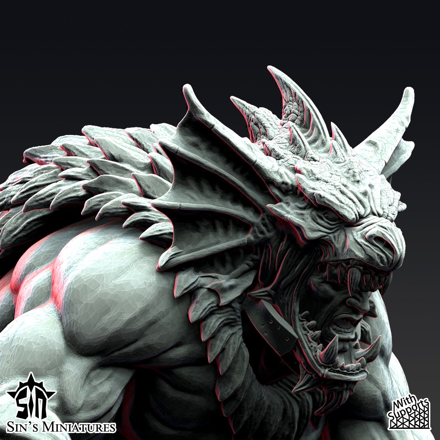Miniatura Los Colmillos de la Jauría Reinos del Caos resina 32mm sin pintar - Drakholm
