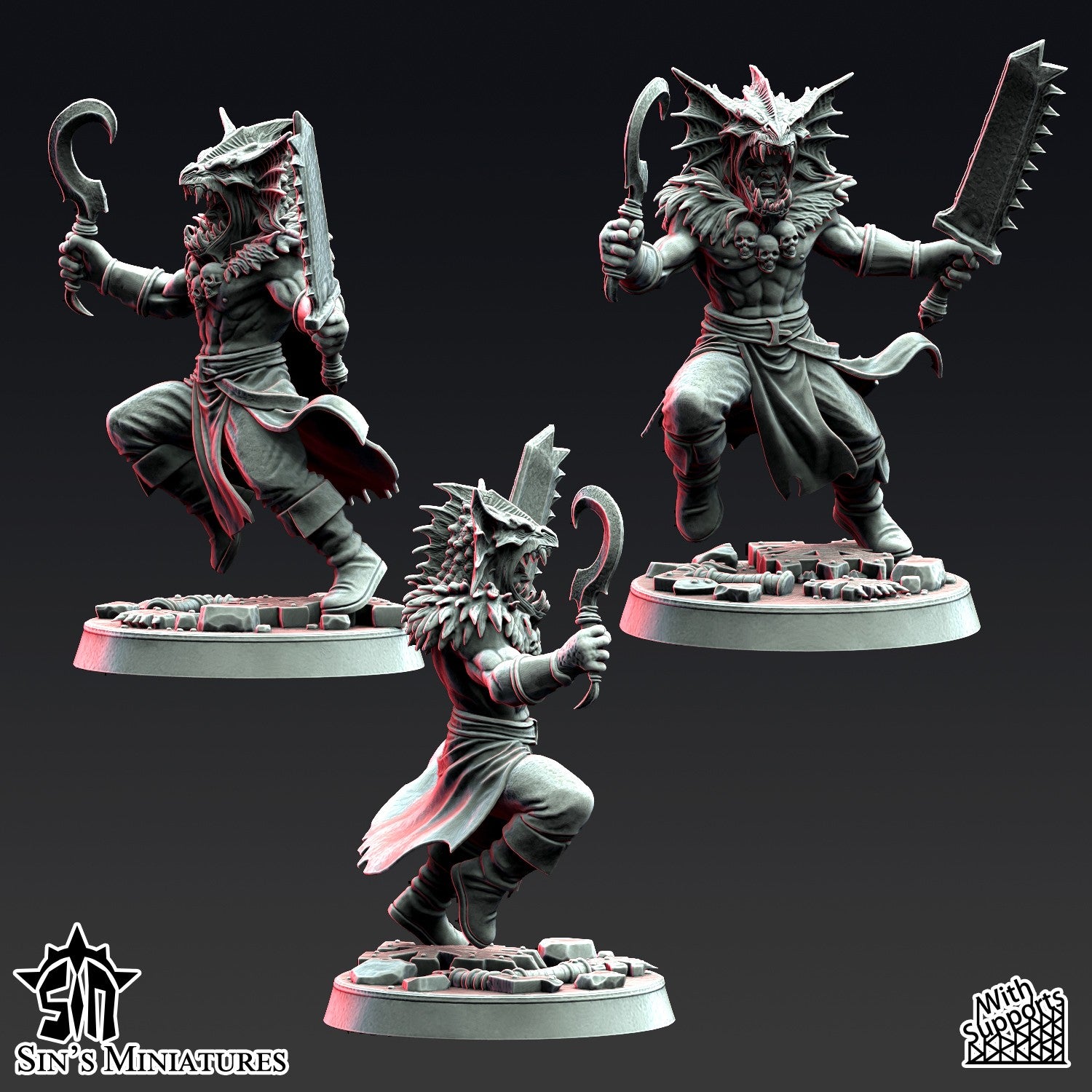 Miniatura Los Colmillos de la Jauría Reinos del Caos resina 32mm sin pintar - Drakholm