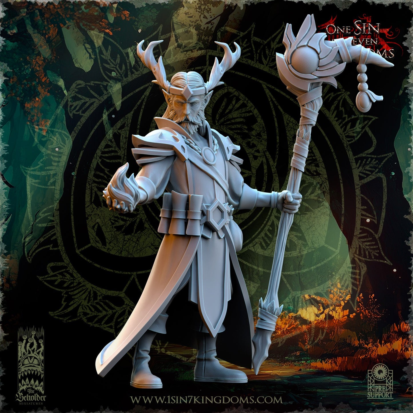 Miniatura Findlas, Guardián del Bosque Elfos Silvanos resina 32mm sin pintar - Drakholm