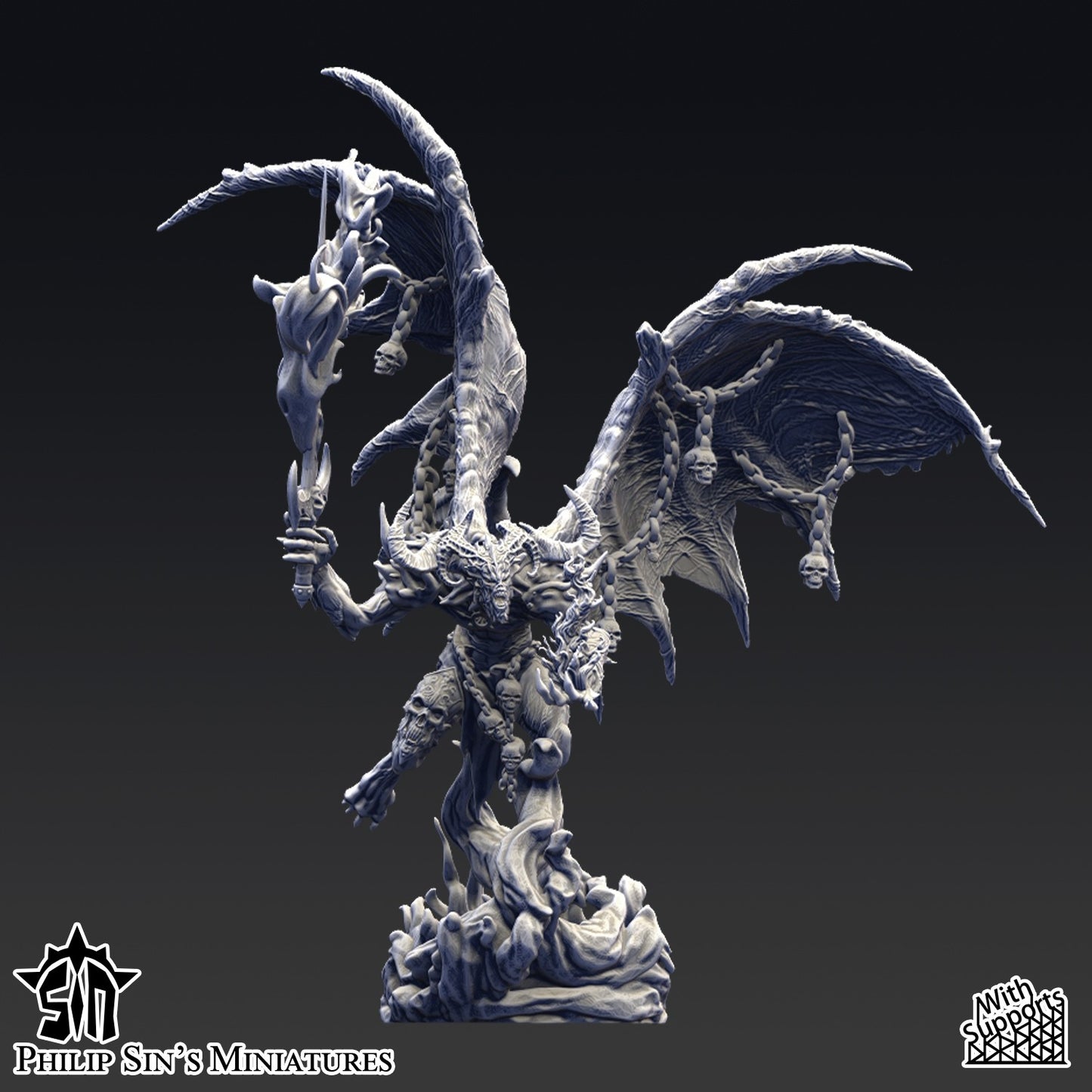 Miniatura El Señor de las Sombras Reinos del Caos resina 32mm sin pintar - Drakholm