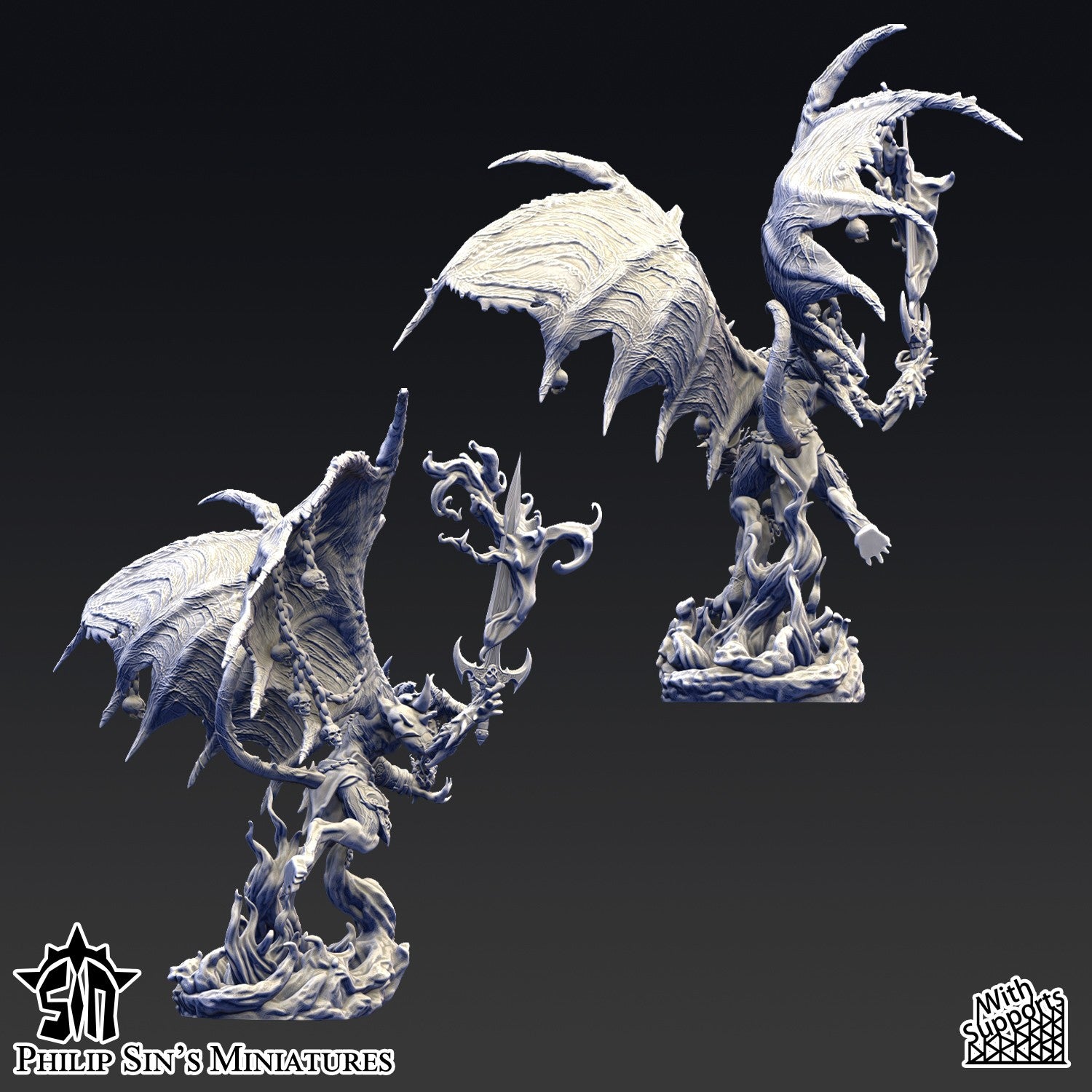 Miniatura El Señor de las Sombras Reinos del Caos resina 32mm sin pintar - Drakholm