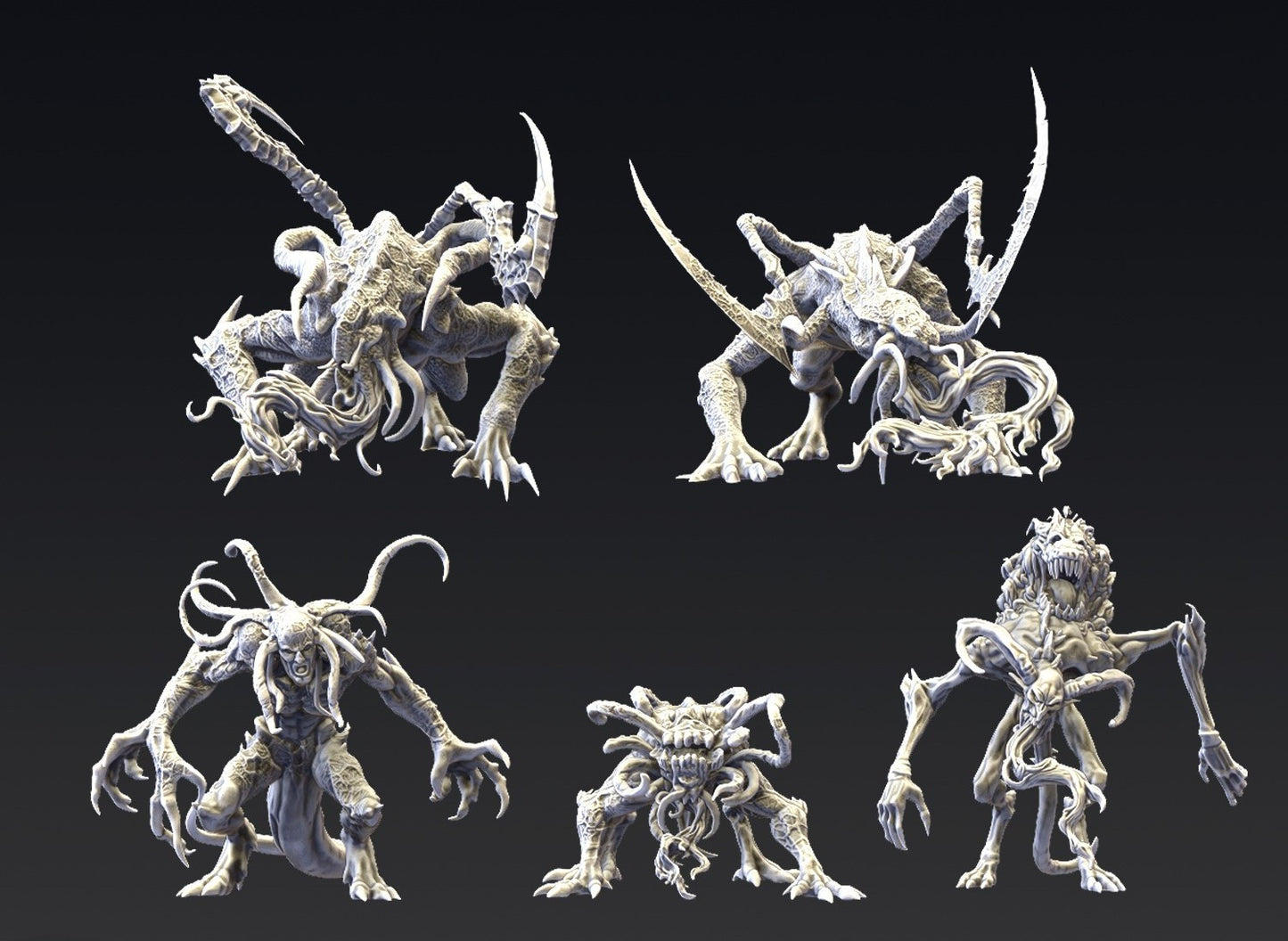 Miniatura Engendros del Alma Perdida Reinos del Caos resina 32mm sin pintar - Drakholm