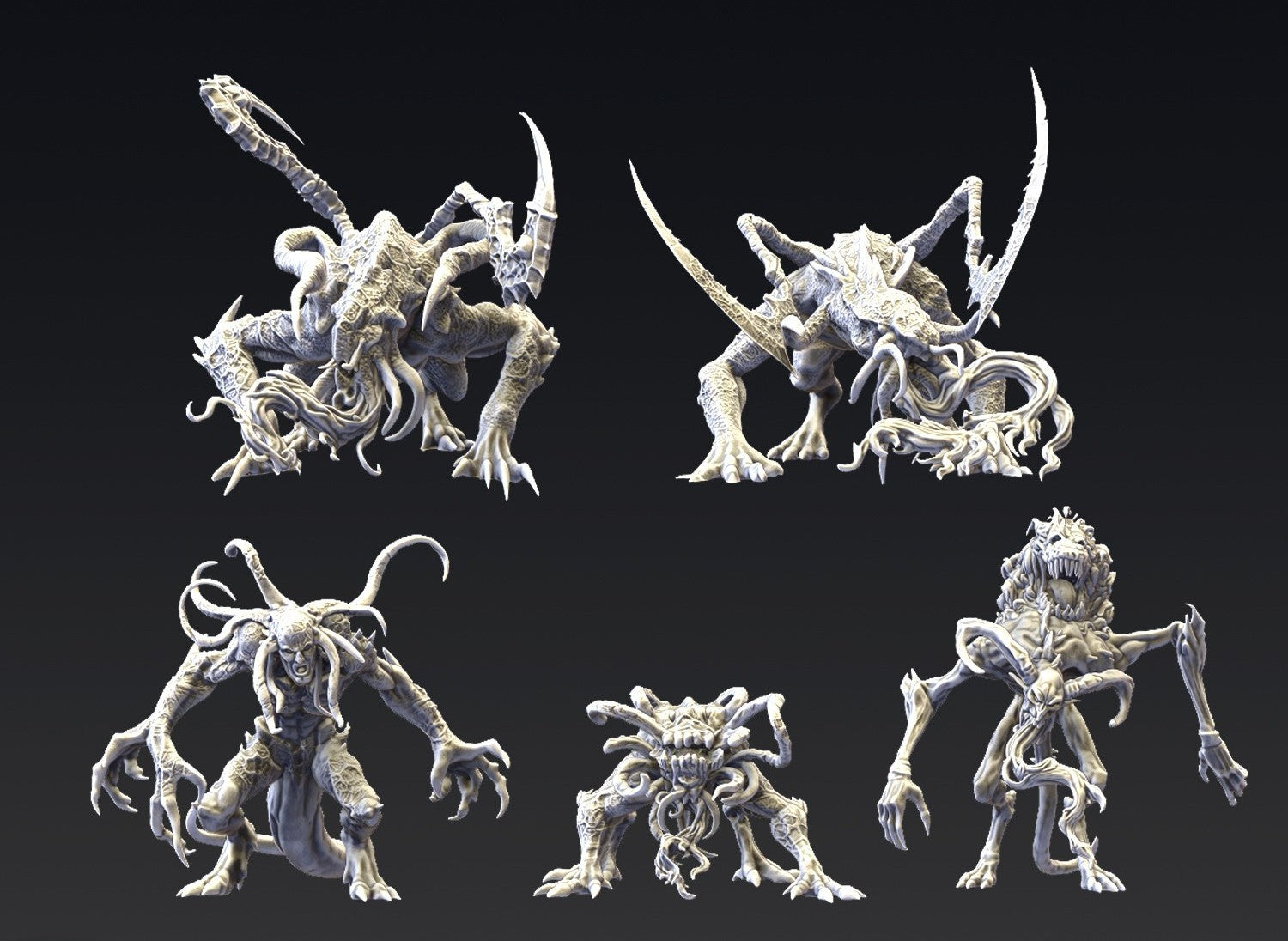 Miniatura Engendros del Alma Perdida Reinos del Caos resina 32mm sin pintar - Drakholm
