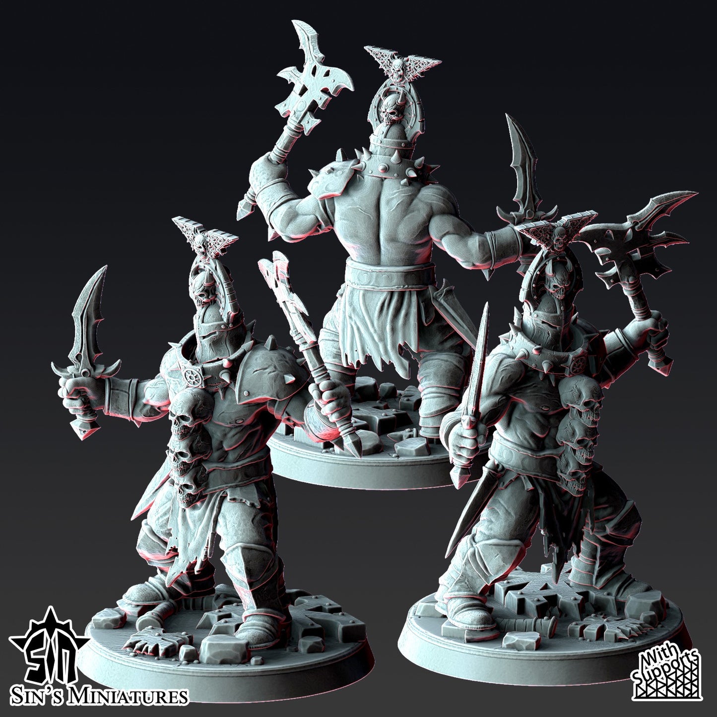 Miniatura Los Segadores de Sangre Reinos del Caos resina 32mm sin pintar - Drakholm