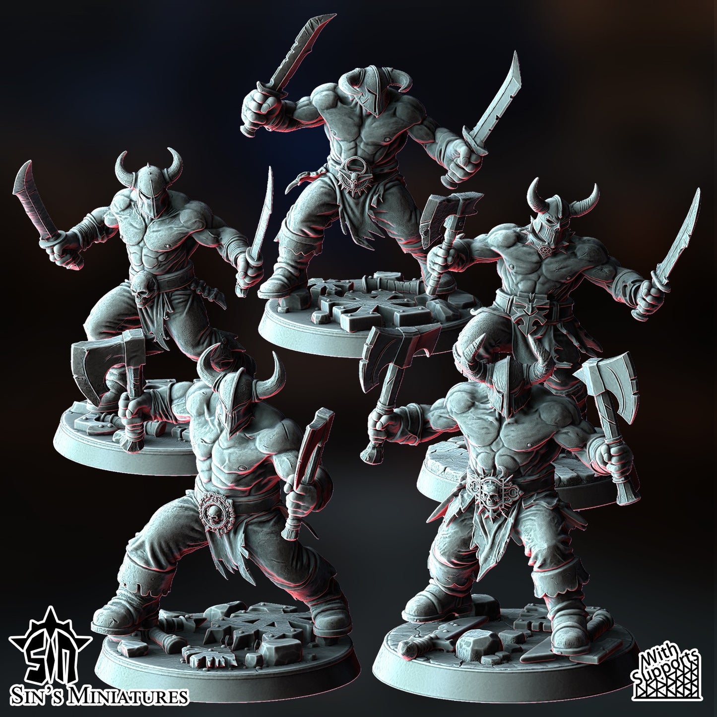 Miniatura Los Segadores de Sangre Reinos del Caos resina 32mm sin pintar - Drakholm