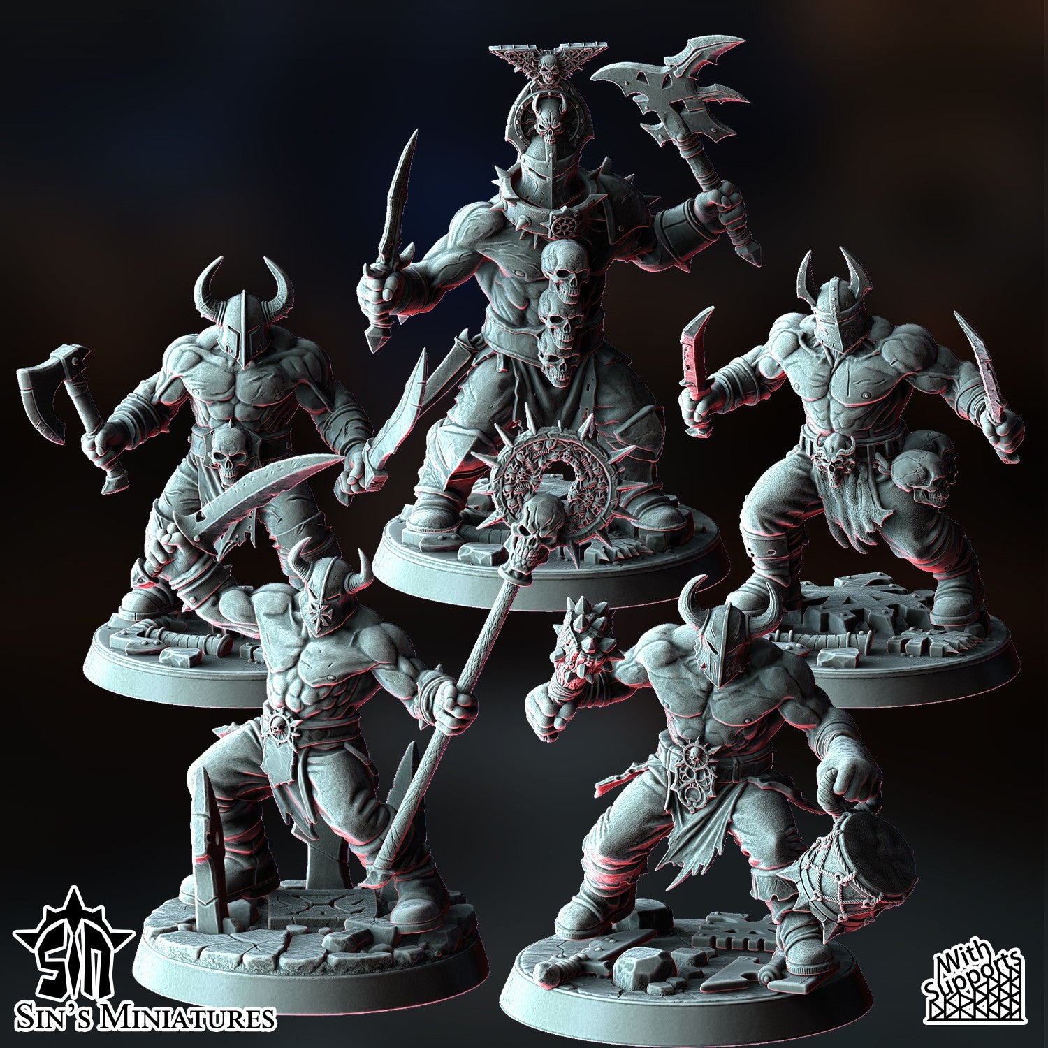 Miniatura Los Segadores de Sangre Reinos del Caos resina 32mm sin pintar - Drakholm