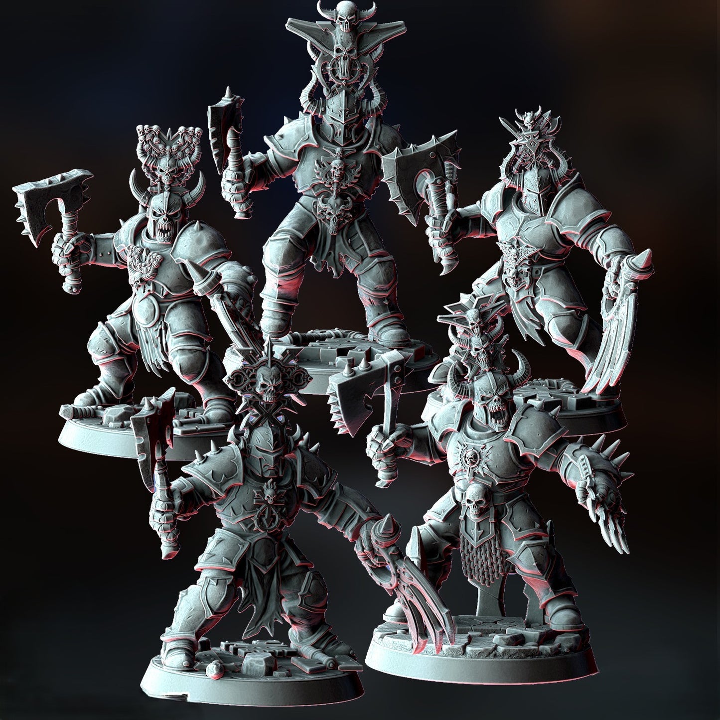 Miniatura Guerreros de la Sangre Revisados Reinos del Caos resina 32mm sin pintar - Drakholm