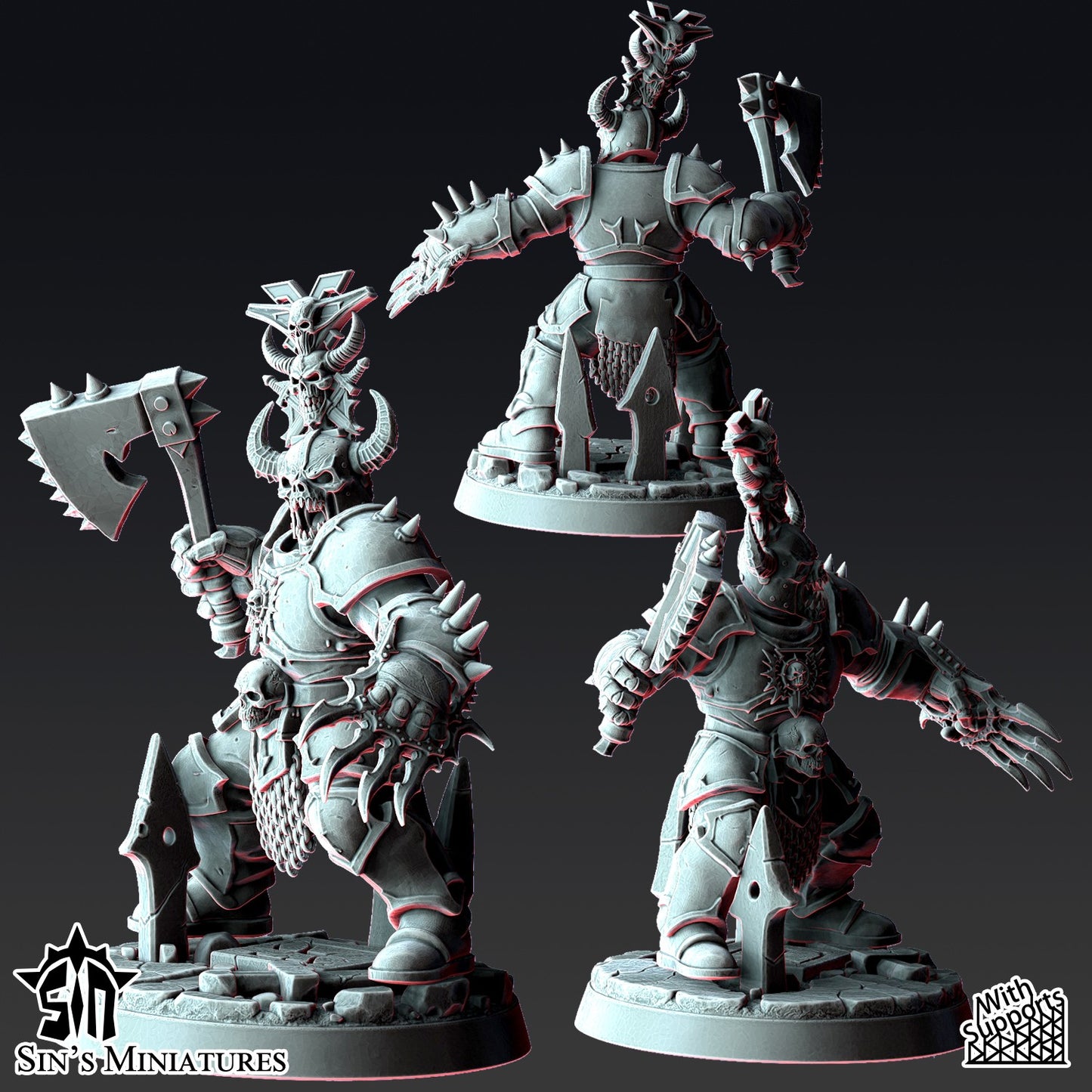 Miniatura Guerreros de la Sangre Revisados Reinos del Caos resina 32mm sin pintar - Drakholm