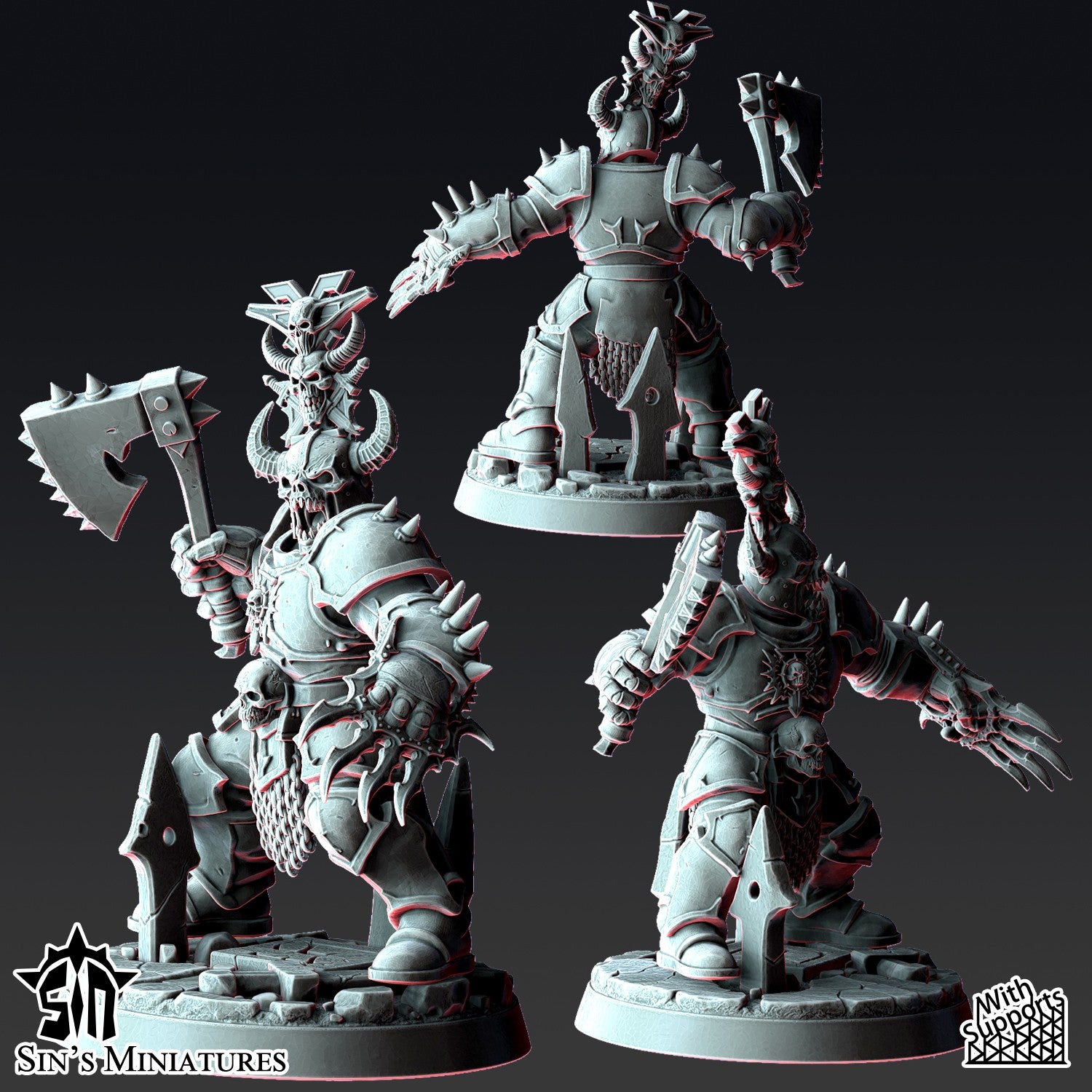 Miniatura Guerreros de la Sangre Revisados Reinos del Caos resina 32mm sin pintar - Drakholm