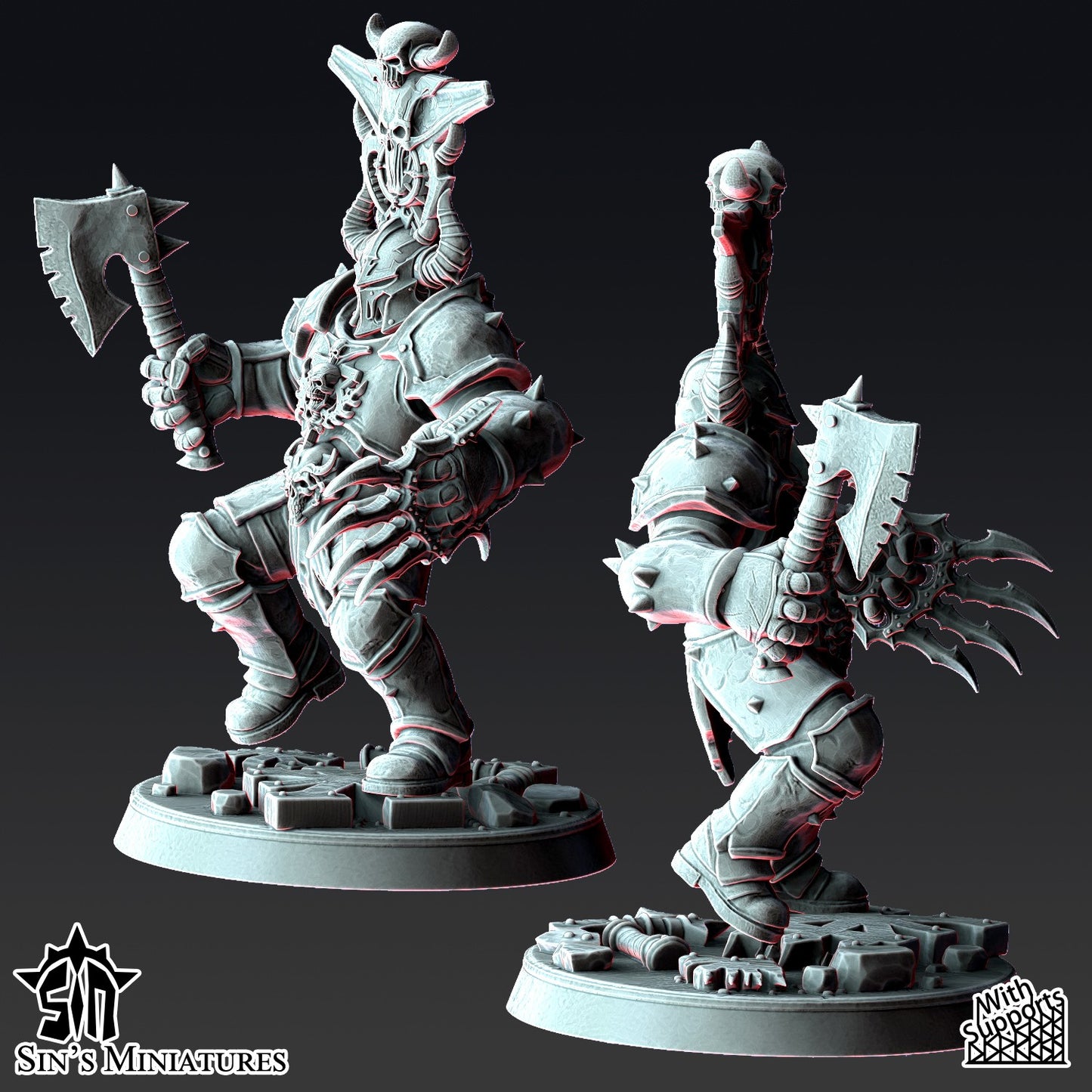 Miniatura Guerreros de la Sangre Revisados Reinos del Caos resina 32mm sin pintar - Drakholm