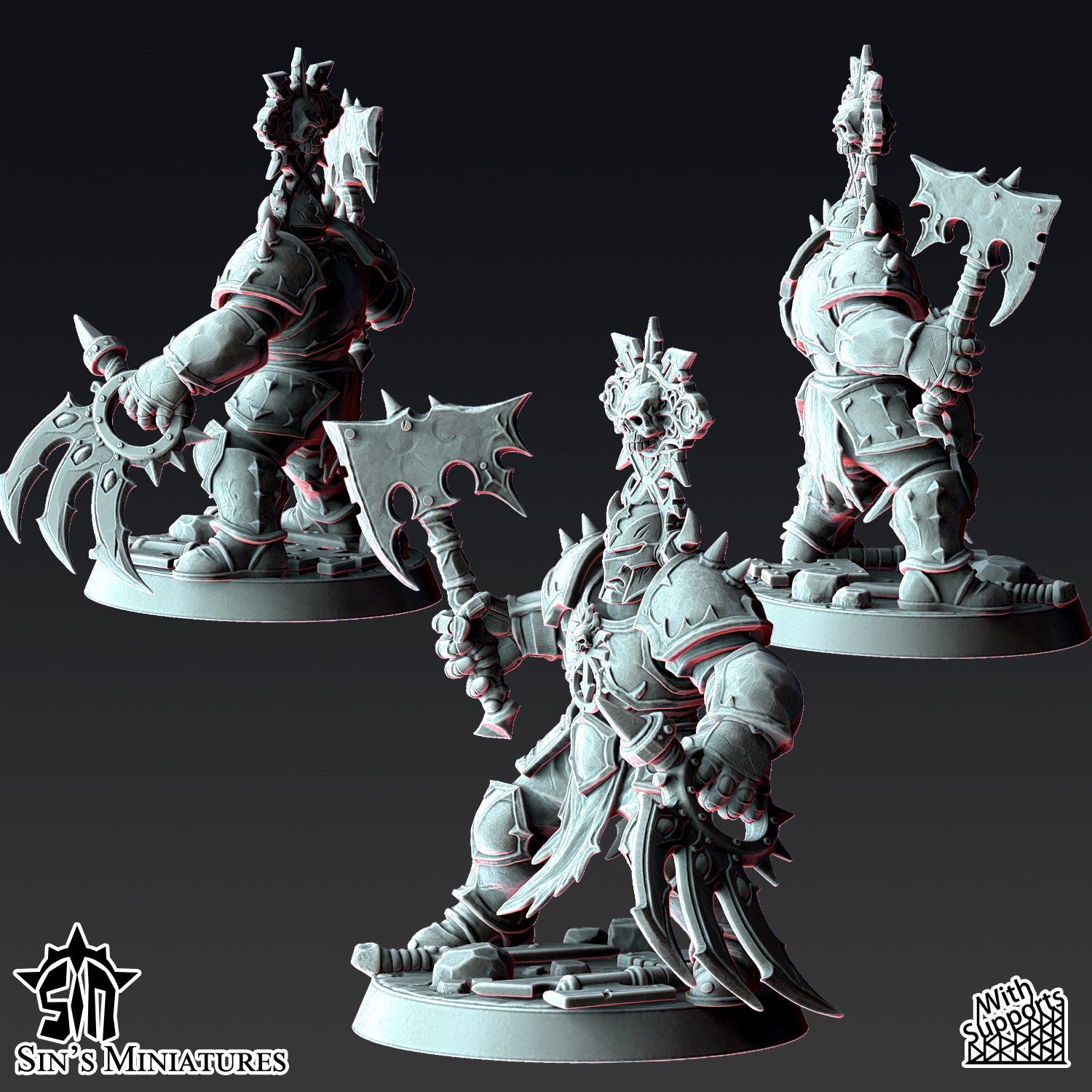 Miniatura Guerreros de la Sangre Revisados Reinos del Caos resina 32mm sin pintar - Drakholm
