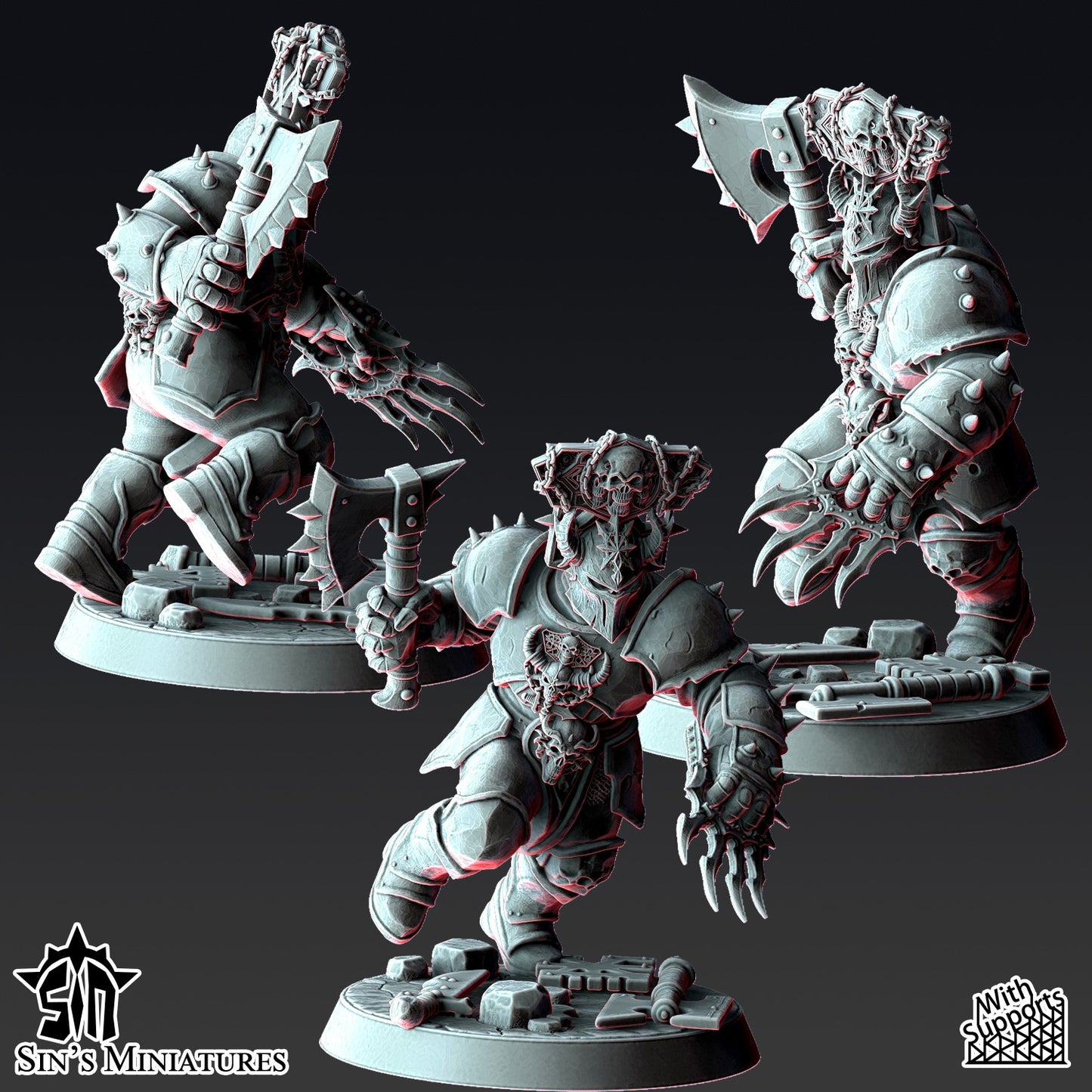 Miniatura Guerreros de la Sangre Revisados Reinos del Caos resina 32mm sin pintar - Drakholm
