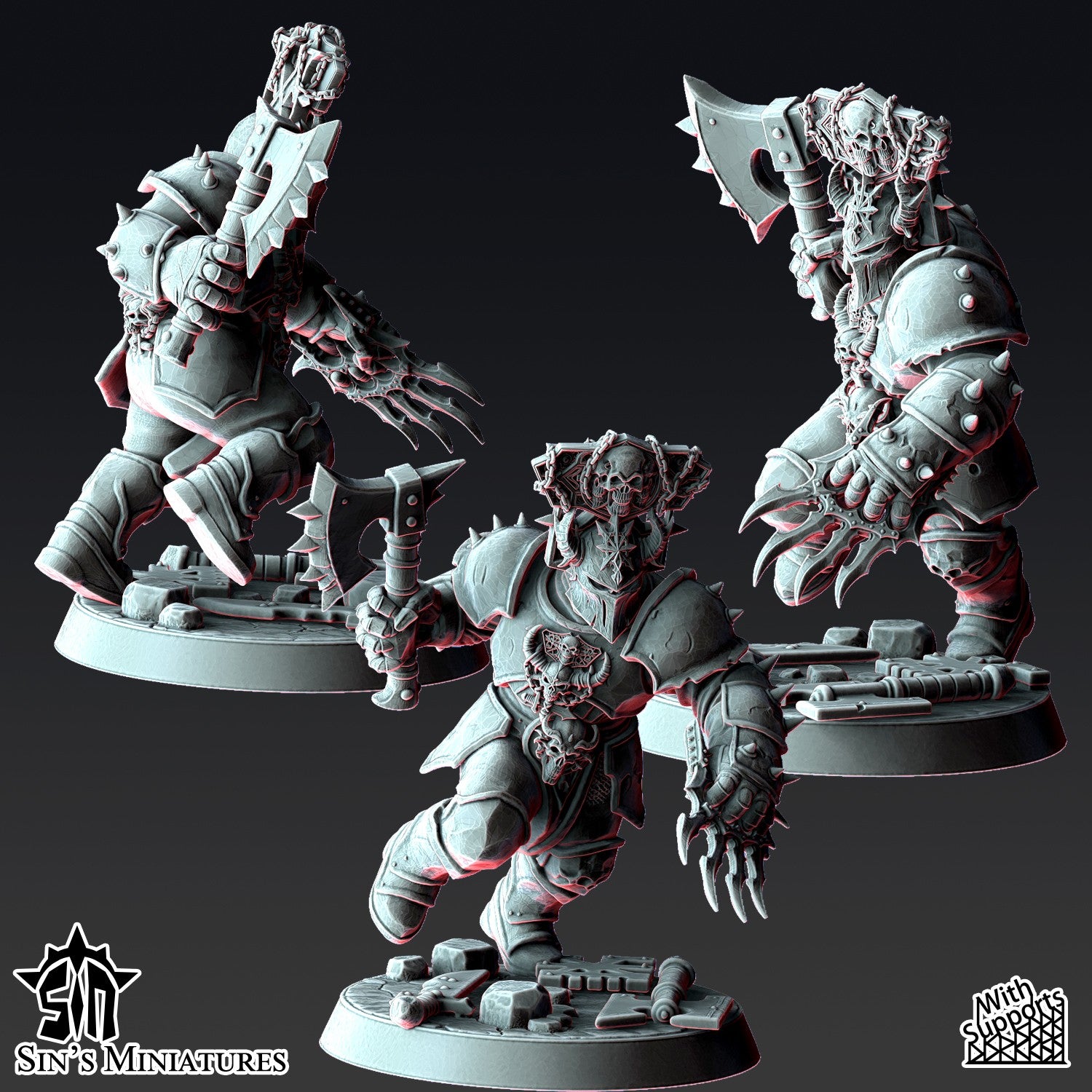 Miniatura Guerreros de la Sangre Revisados Reinos del Caos resina 32mm sin pintar - Drakholm