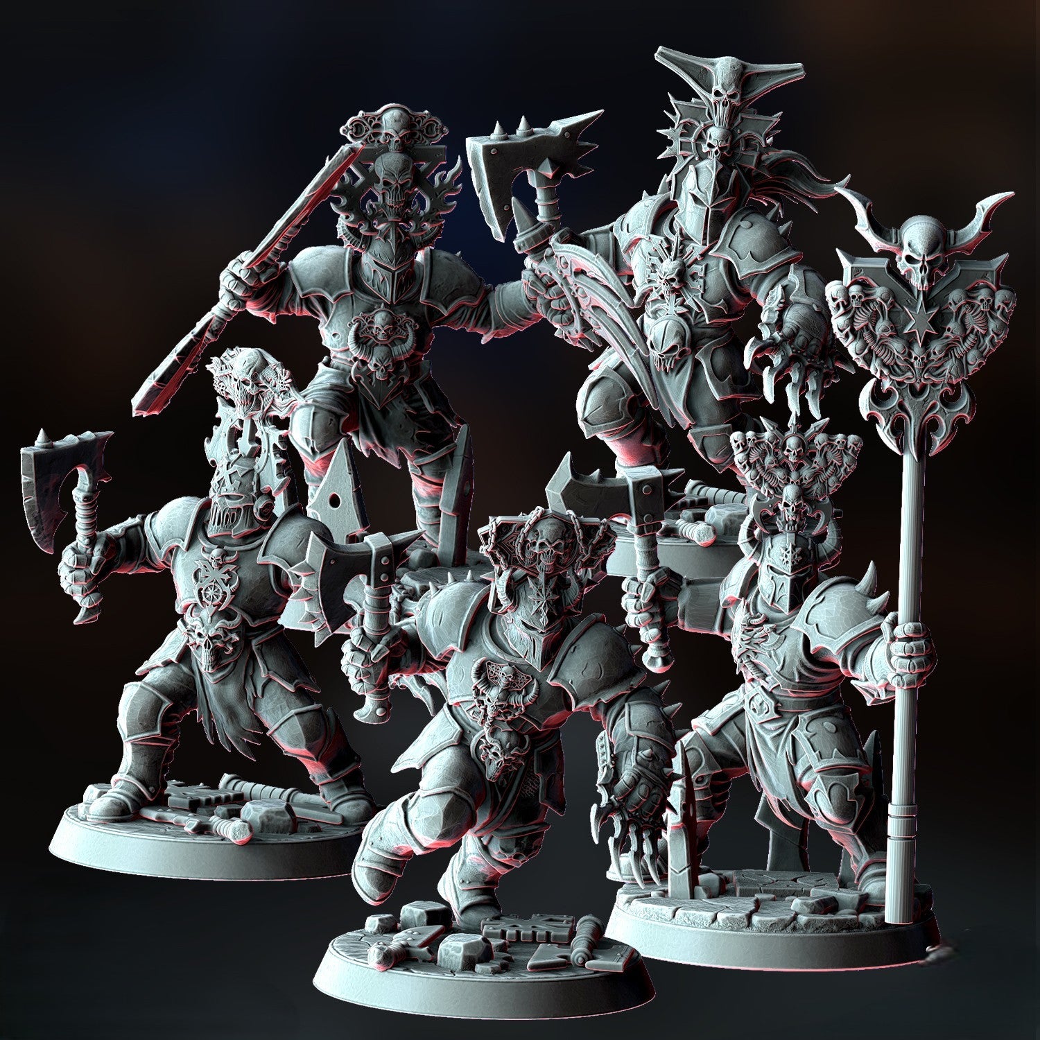 Miniatura Guerreros de la Sangre Revisados Reinos del Caos resina 32mm sin pintar - Drakholm