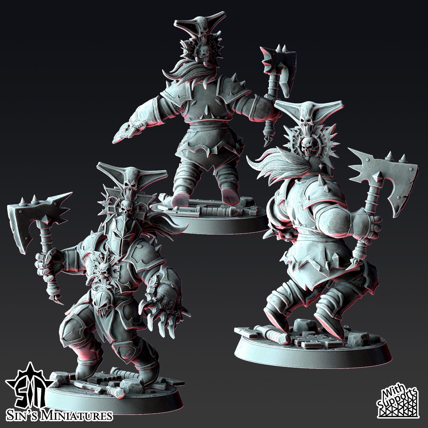Miniatura Guerreros de la Sangre Revisados Reinos del Caos resina 32mm sin pintar - Drakholm