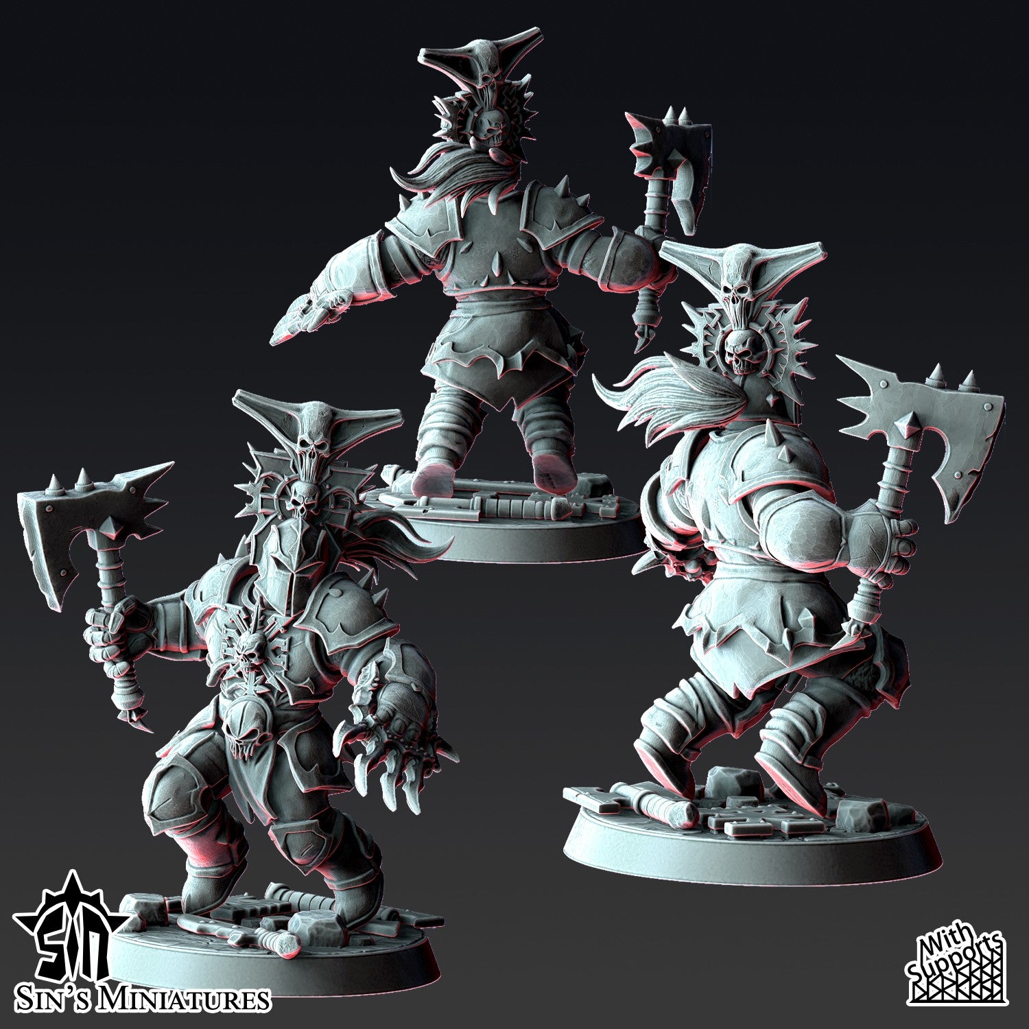 Miniatura Guerreros de la Sangre Revisados Reinos del Caos resina 32mm sin pintar - Drakholm