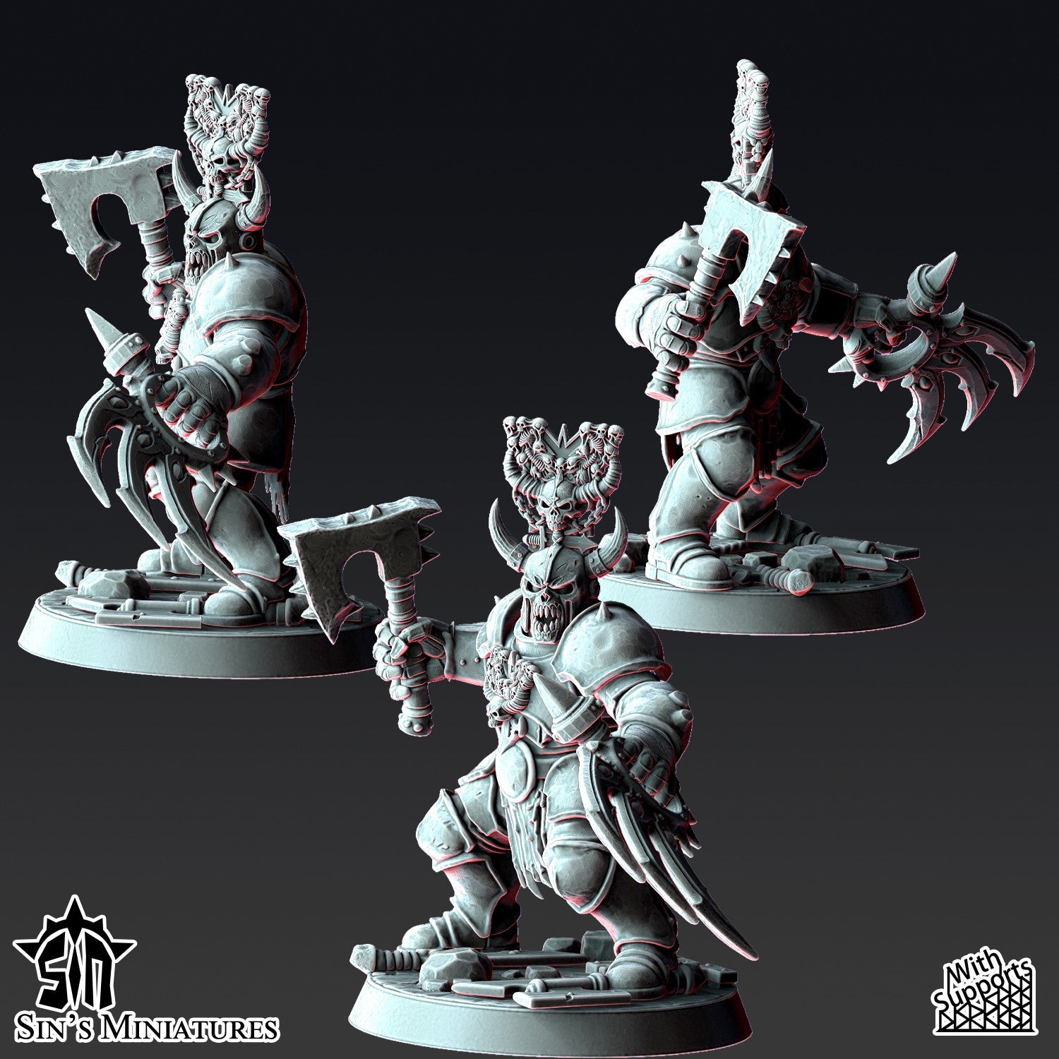 Miniatura Guerreros de la Sangre Revisados Reinos del Caos resina 32mm sin pintar - Drakholm