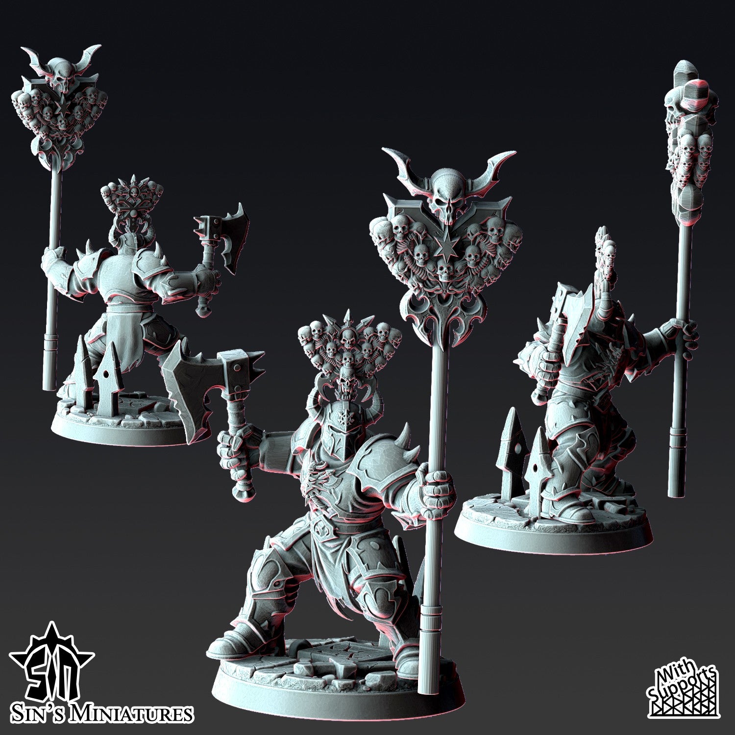 Miniatura Guerreros de la Sangre Revisados Reinos del Caos resina 32mm sin pintar - Drakholm