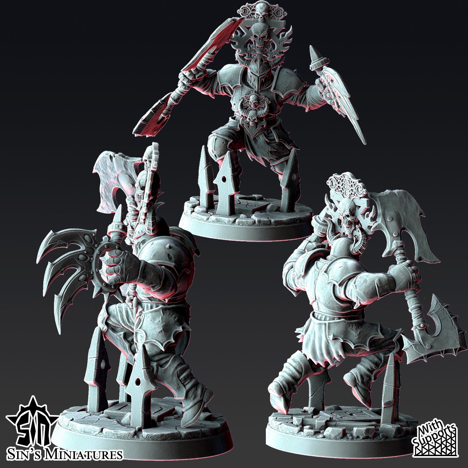 Miniatura Guerreros de la Sangre Revisados Reinos del Caos resina 32mm sin pintar - Drakholm