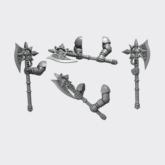 Hachas Crimson Lords D — bits de conversión sci-fi grimdark de Greytide Studio, resina 32mm sin pintar