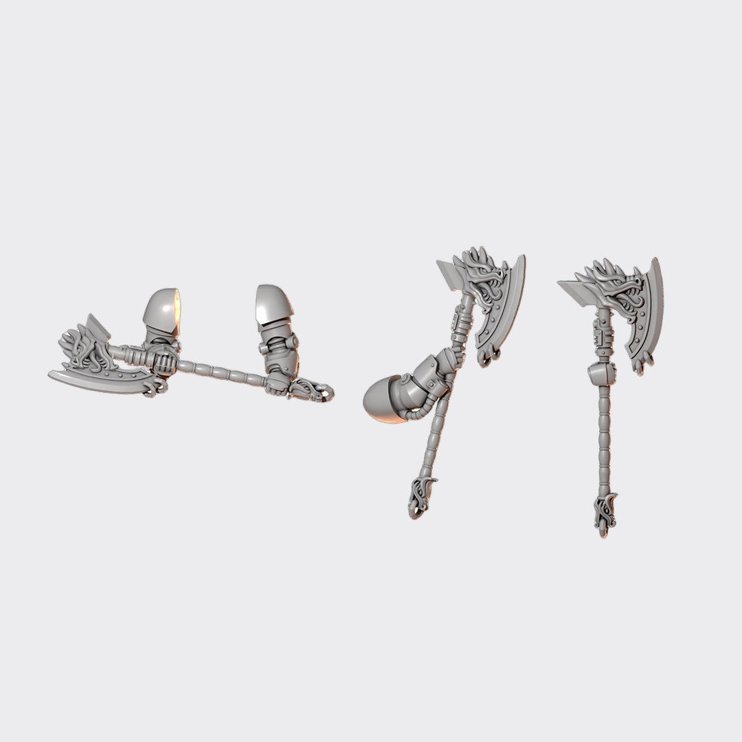 Hachas terminator Anvil Wardens — bits de conversión sci-fi grimdark de Greytide Studio, resina 32mm sin pintar