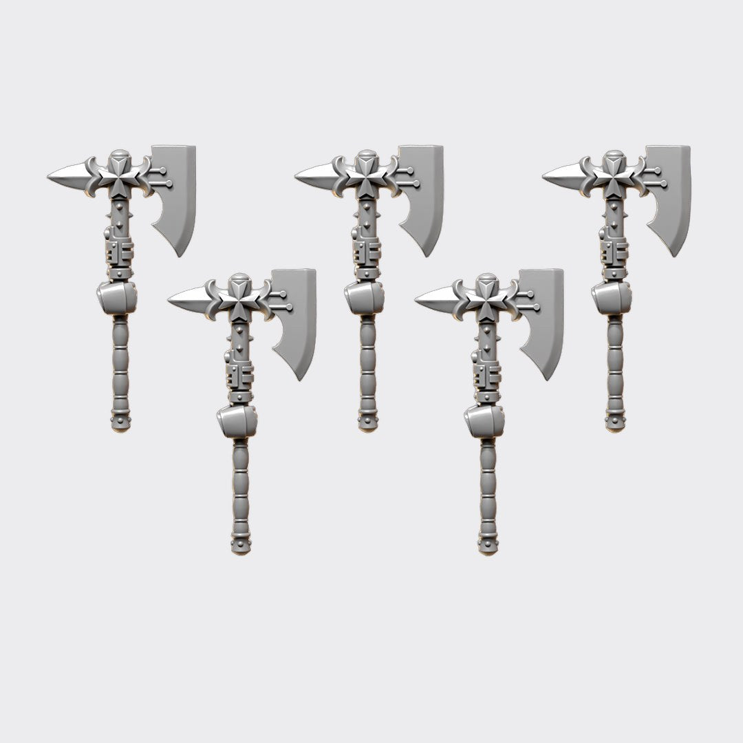 Hachas Terminator Eternal Crusaders — bits de conversión sci-fi grimdark de Greytide Studio, resina 32mm sin pintar