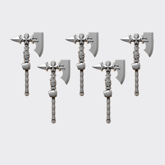 Hachas Terminator Eternal Crusaders — bits de conversión sci-fi grimdark de Greytide Studio, resina 32mm sin pintar