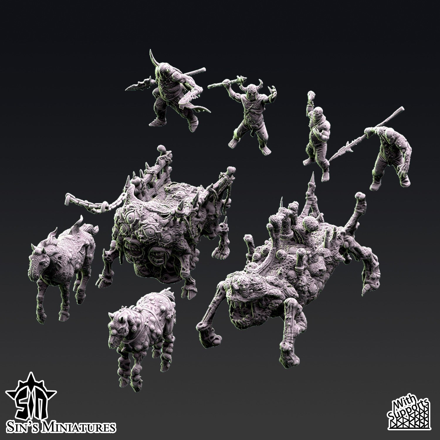 Miniatura Carros del Caos de la Plaga Reinos del Caos resina 32mm sin pintar - Drakholm