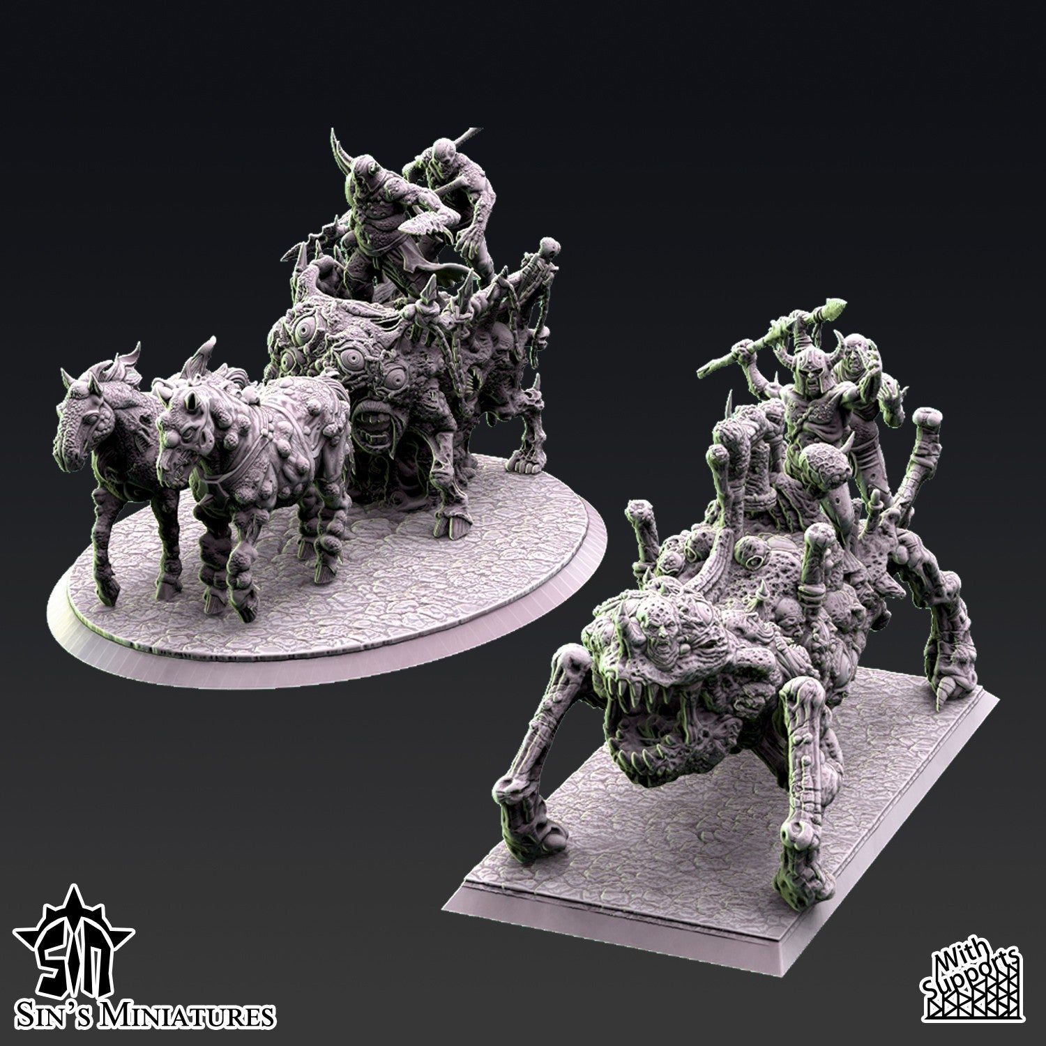 Miniatura Carros del Caos de la Plaga Reinos del Caos resina 32mm sin pintar - Drakholm