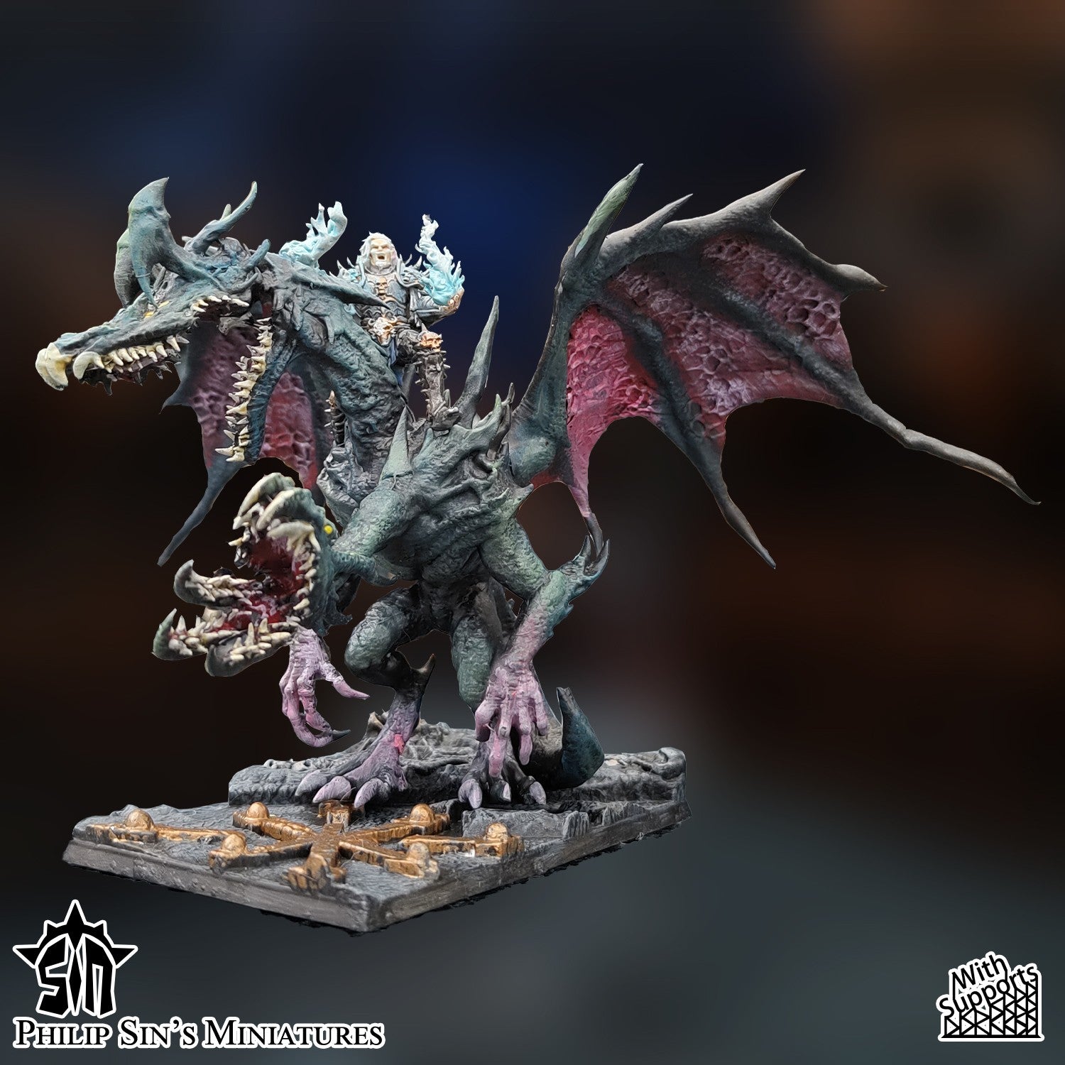 Miniatura El Dragón del Estrago Reinos del Caos resina 32mm sin pintar - Drakholm