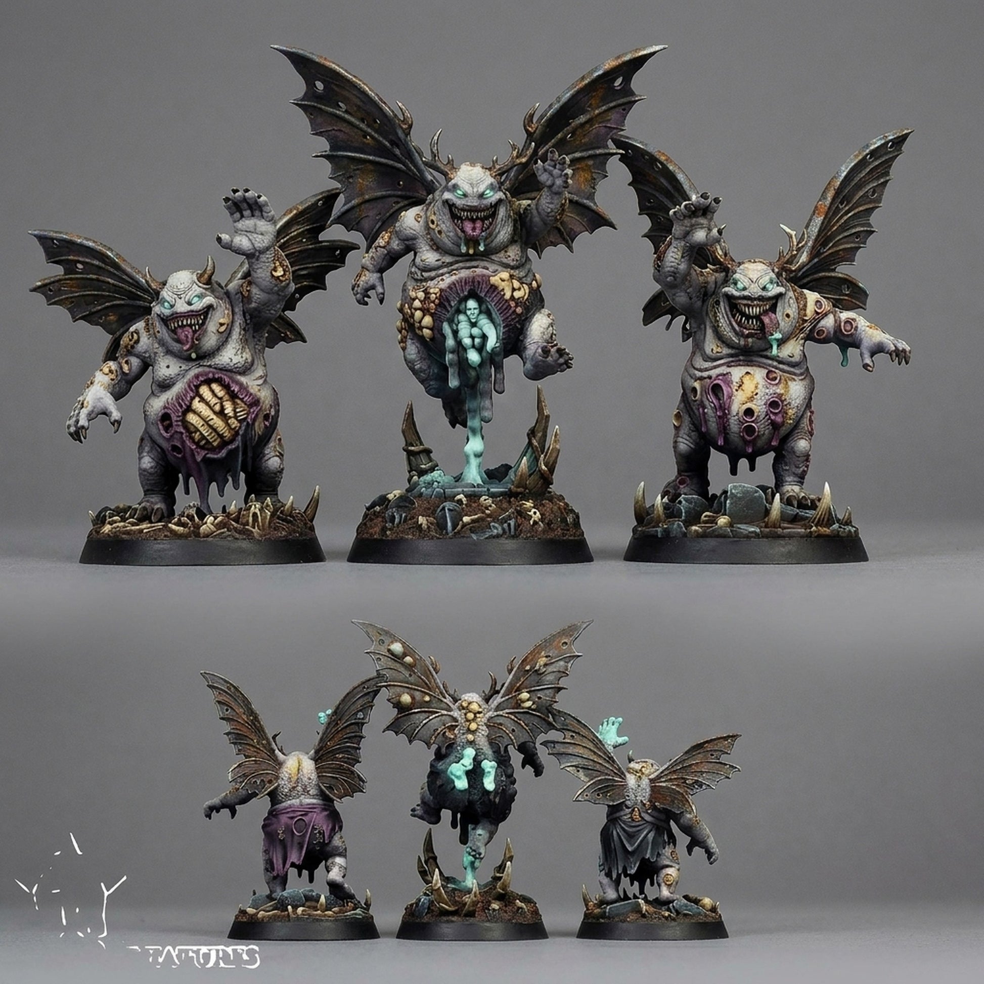 Miniatura Furias del Caos de la Plaga Reinos del Caos resina 32mm sin pintar - Drakholm
