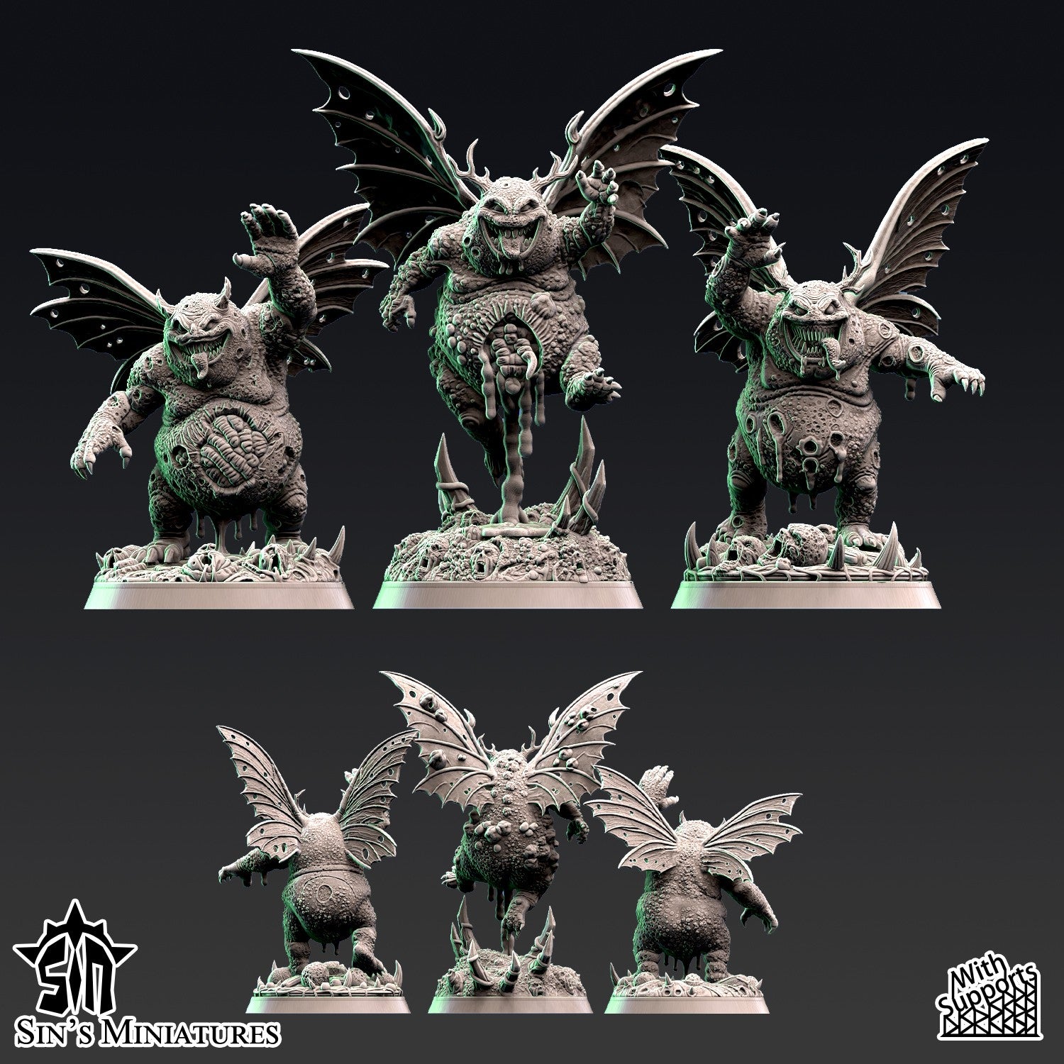 Miniatura Furias del Caos de la Plaga Reinos del Caos resina 32mm sin pintar - Drakholm
