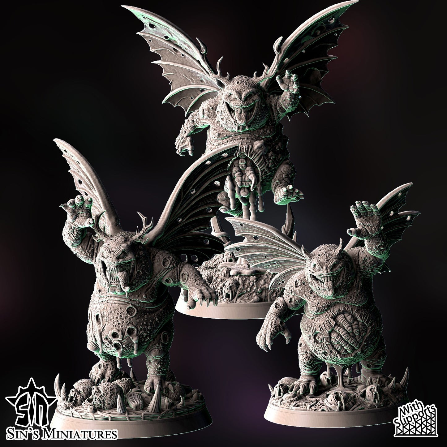Miniatura Furias del Caos de la Plaga Reinos del Caos resina 32mm sin pintar - Drakholm