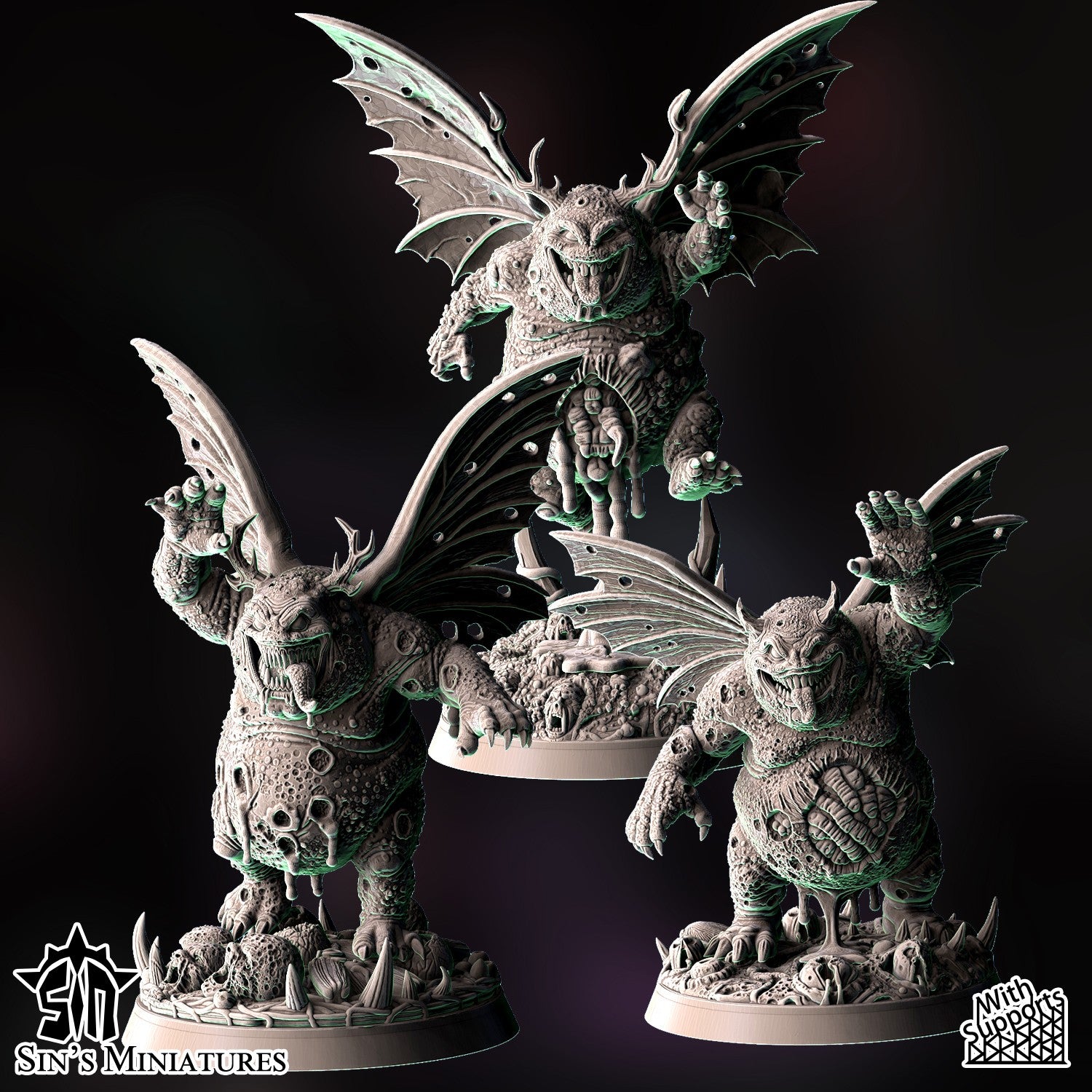 Miniatura Furias del Caos de la Plaga Reinos del Caos resina 32mm sin pintar - Drakholm