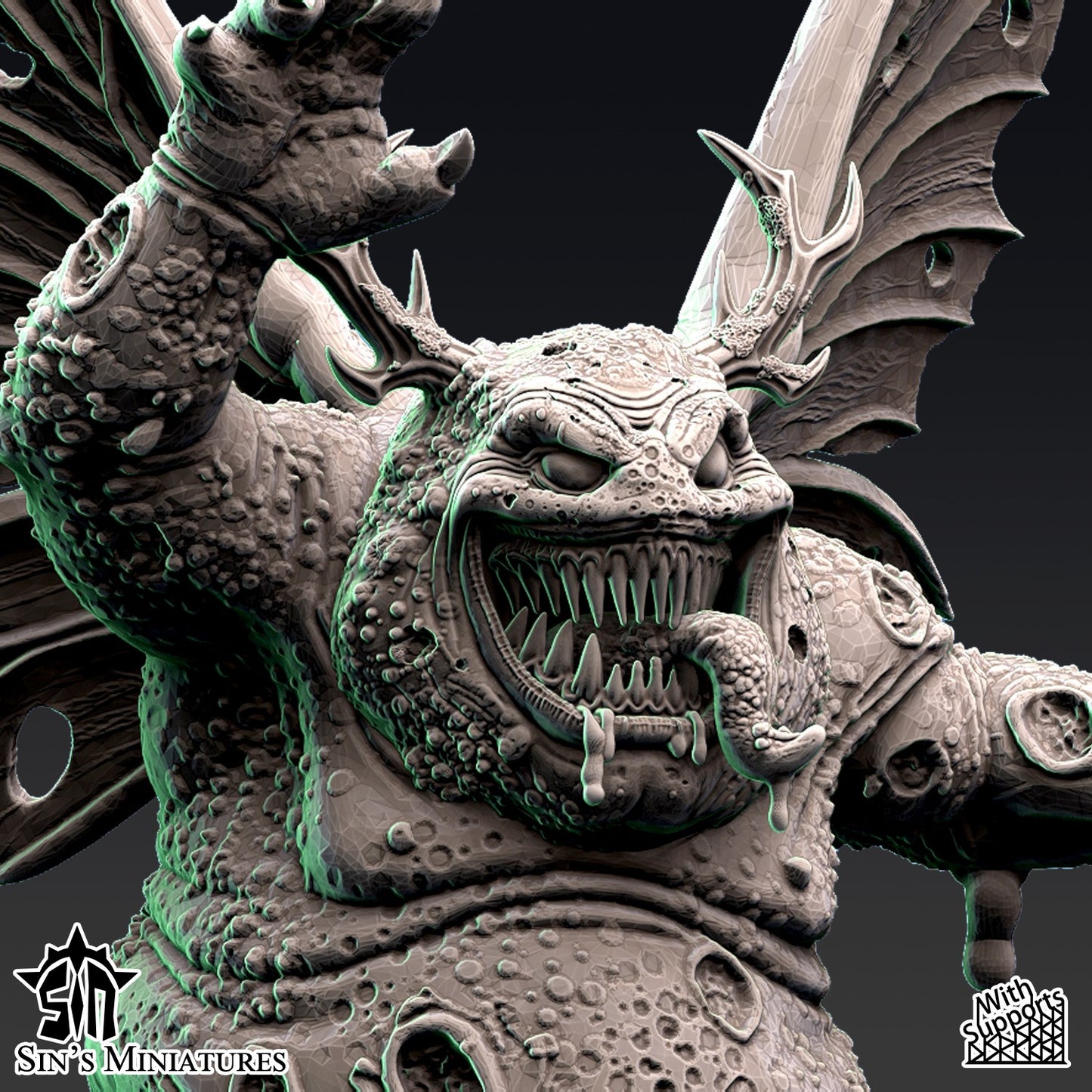 Miniatura Furias del Caos de la Plaga Reinos del Caos resina 32mm sin pintar - Drakholm