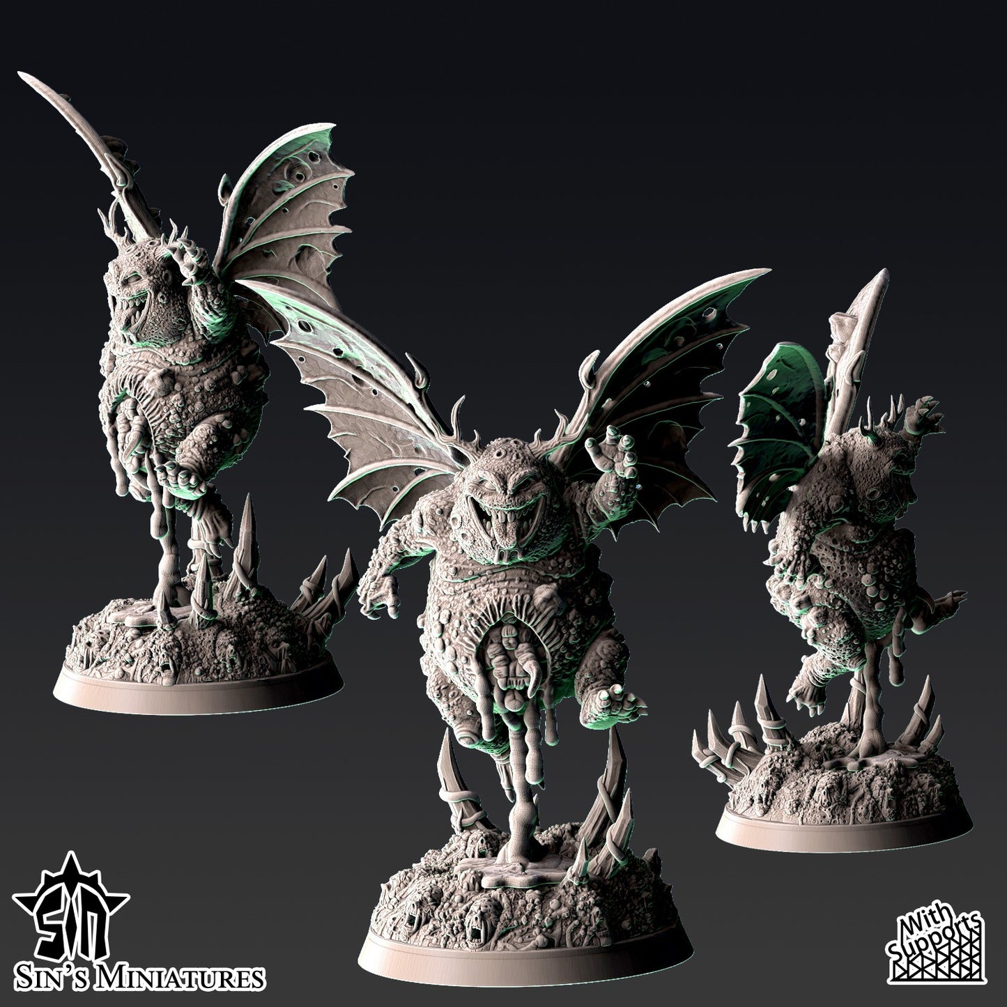 Miniatura Furias del Caos de la Plaga Reinos del Caos resina 32mm sin pintar - Drakholm