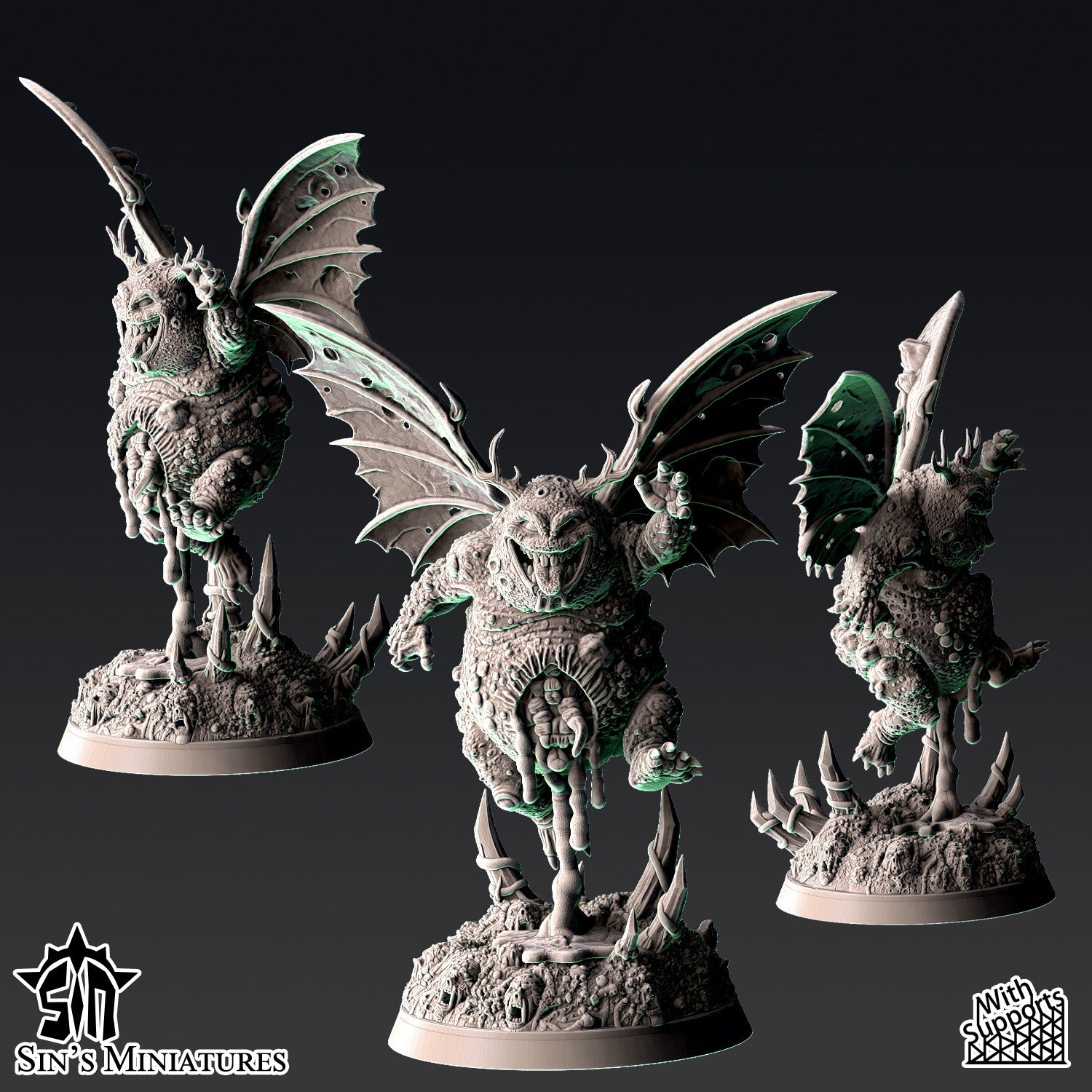 Miniatura Furias del Caos de la Plaga Reinos del Caos resina 32mm sin pintar - Drakholm