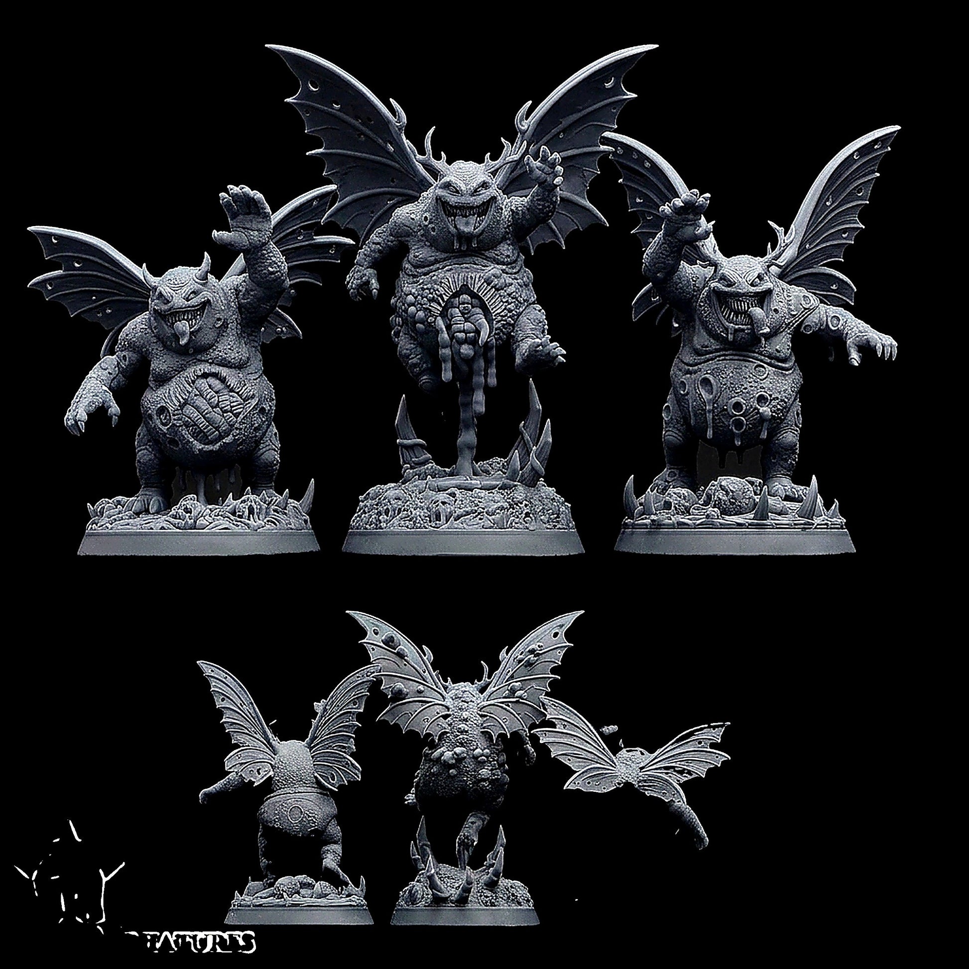 Miniatura Furias del Caos de la Plaga Reinos del Caos resina 32mm sin pintar - Drakholm
