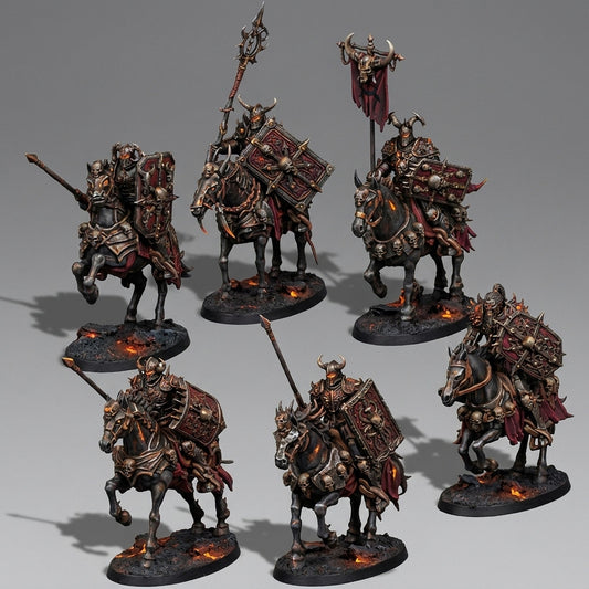 Miniatura Caballeros del Estrago Reinos del Caos resina 32mm sin pintar - Drakholm