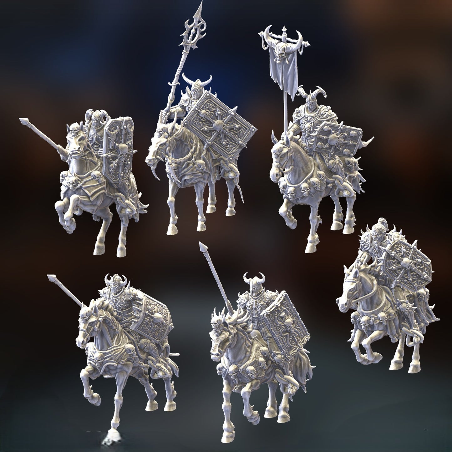 Miniatura Caballeros del Estrago Reinos del Caos resina 32mm sin pintar - Drakholm