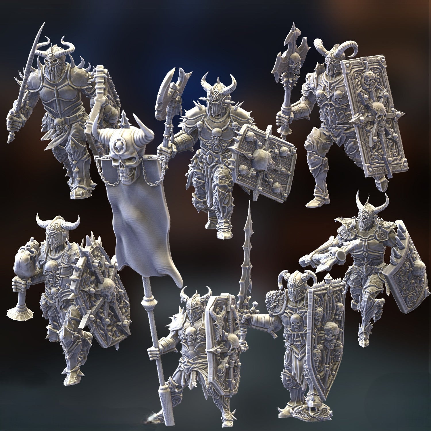 Miniatura Guerreros del Estrago Reinos del Caos resina 32mm sin pintar - Drakholm