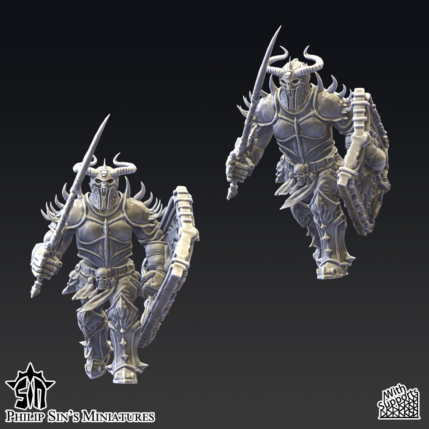 Miniatura Guerreros del Estrago Reinos del Caos resina 32mm sin pintar - Drakholm