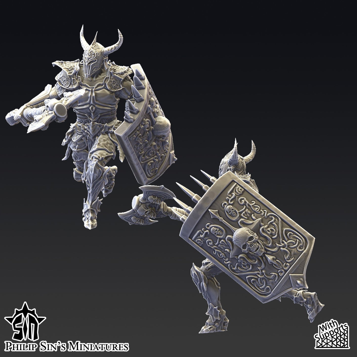 Miniatura Guerreros del Estrago Reinos del Caos resina 32mm sin pintar - Drakholm