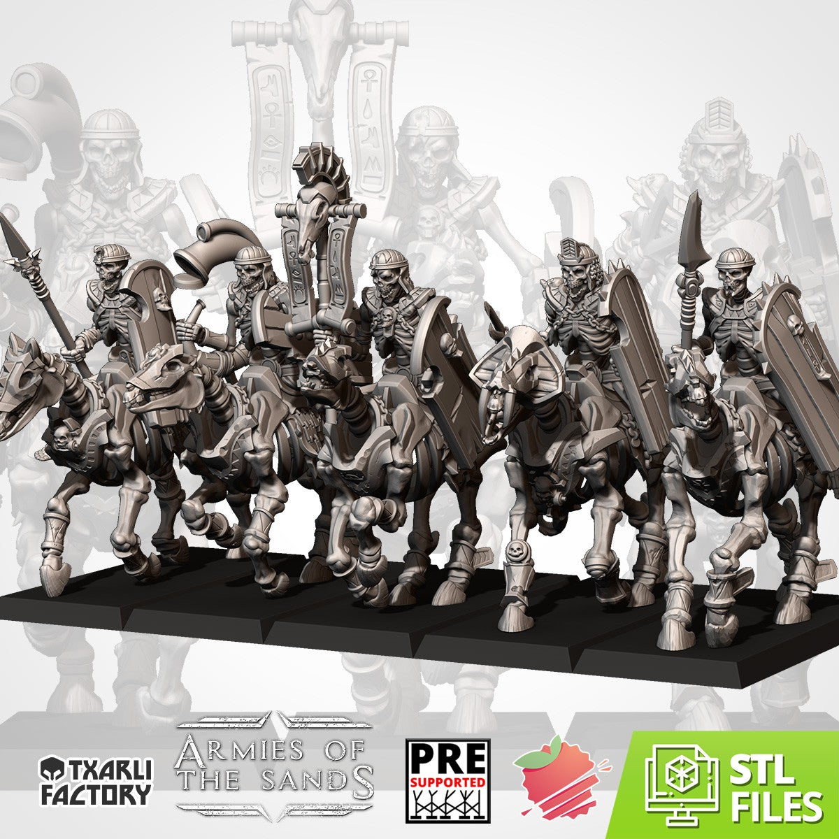 Miniatura Caballería Pesada de las Arenas Reyes Funerarios resina 32mm sin pintar - Drakholm