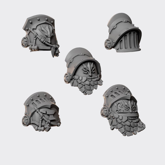 Hombreras Anvil Wardens A — bits de conversión sci-fi grimdark de Greytide Studio, resina 32mm sin pintar