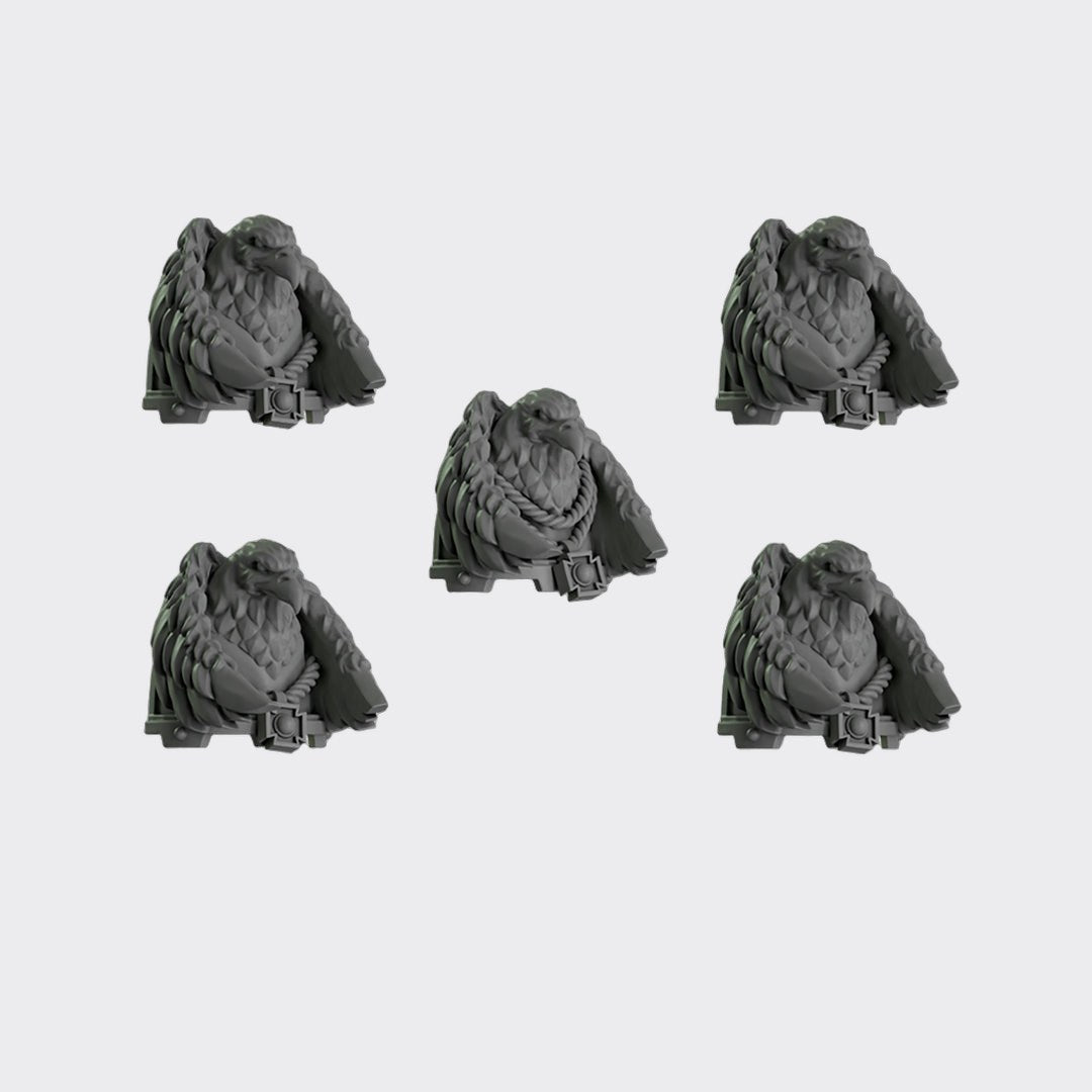 Hombreras B — bits de conversión sci-fi grimdark de Greytide Studio, resina 32mm sin pintar