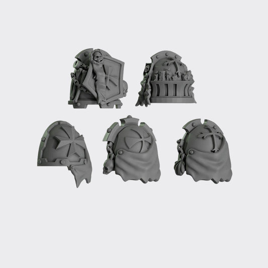 Hombreras Eternal Crusaders B — bits de conversión sci-fi grimdark de Greytide Studio, resina 32mm sin pintar
