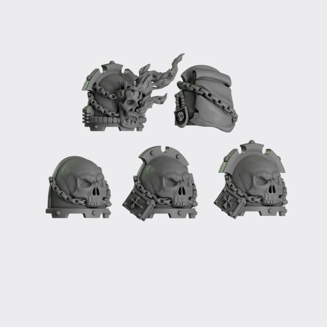 Hombreras Eternal Crusaders C — bits de conversión sci-fi grimdark de Greytide Studio, resina 32mm sin pintar