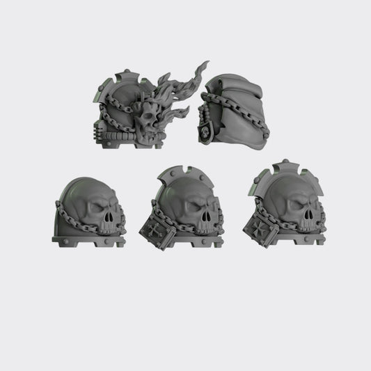 Hombreras Eternal Crusaders C — bits de conversión sci-fi grimdark de Greytide Studio, resina 32mm sin pintar